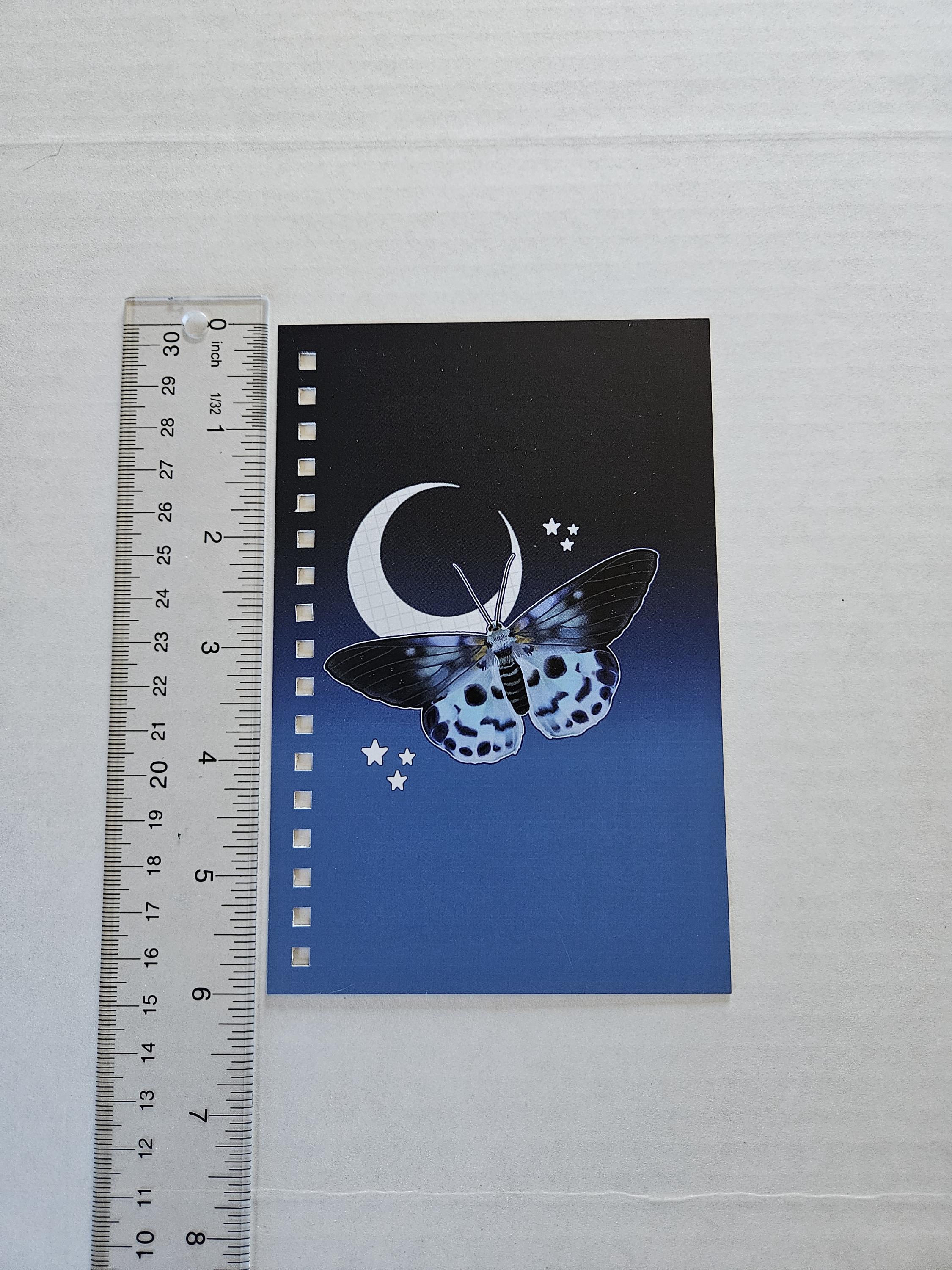 4x6 HANDMADE SPIRAL NOTEBOOK: Blue Tiger Moth Acornandcrowstudio
