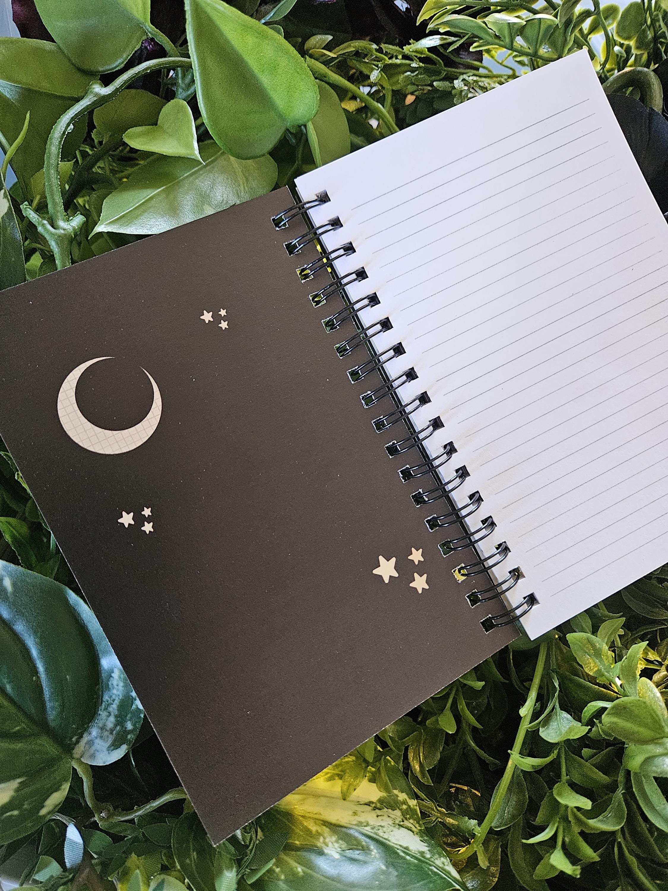 4x6 HANDMADE SPIRAL NOTEBOOK: Atlas Moth Acornandcrowstudio
