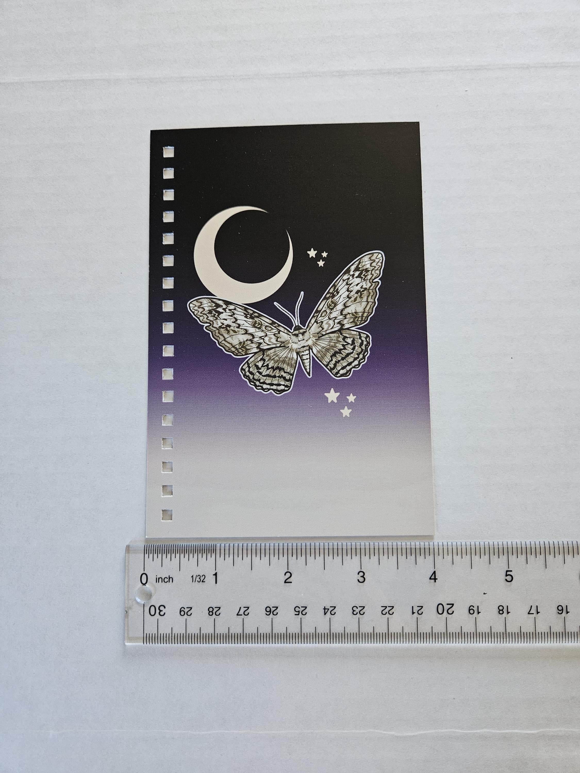 4x6 HANDMADE SPIRAL NOTEBOOK: White Witch Moth Acornandcrowstudio