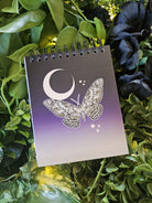 4x5 inches HANDMADE Top Bound SPIRAL NOTEBOOK: White Witch Moth