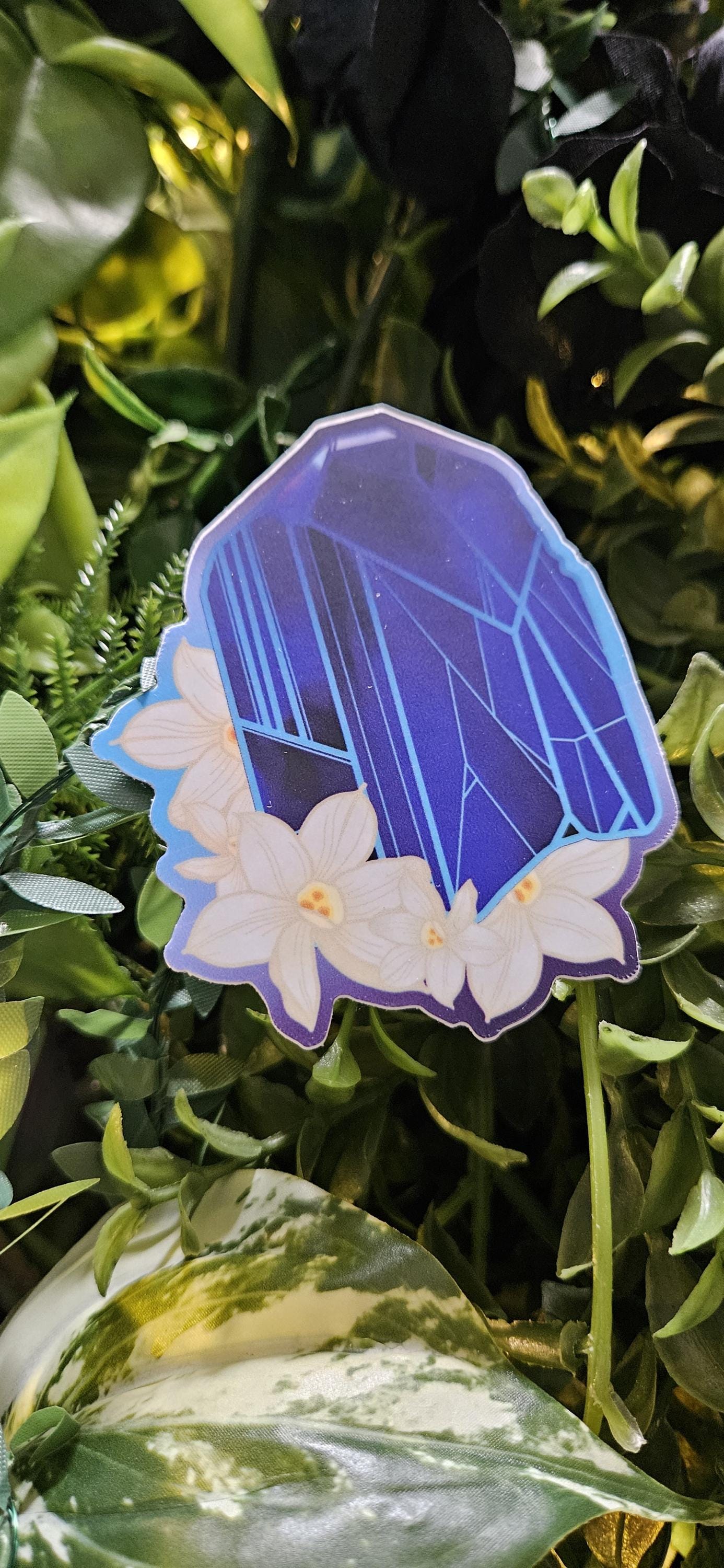MATTE STICKER: December Tanzanite with Narcissus Acornandcrowstudio