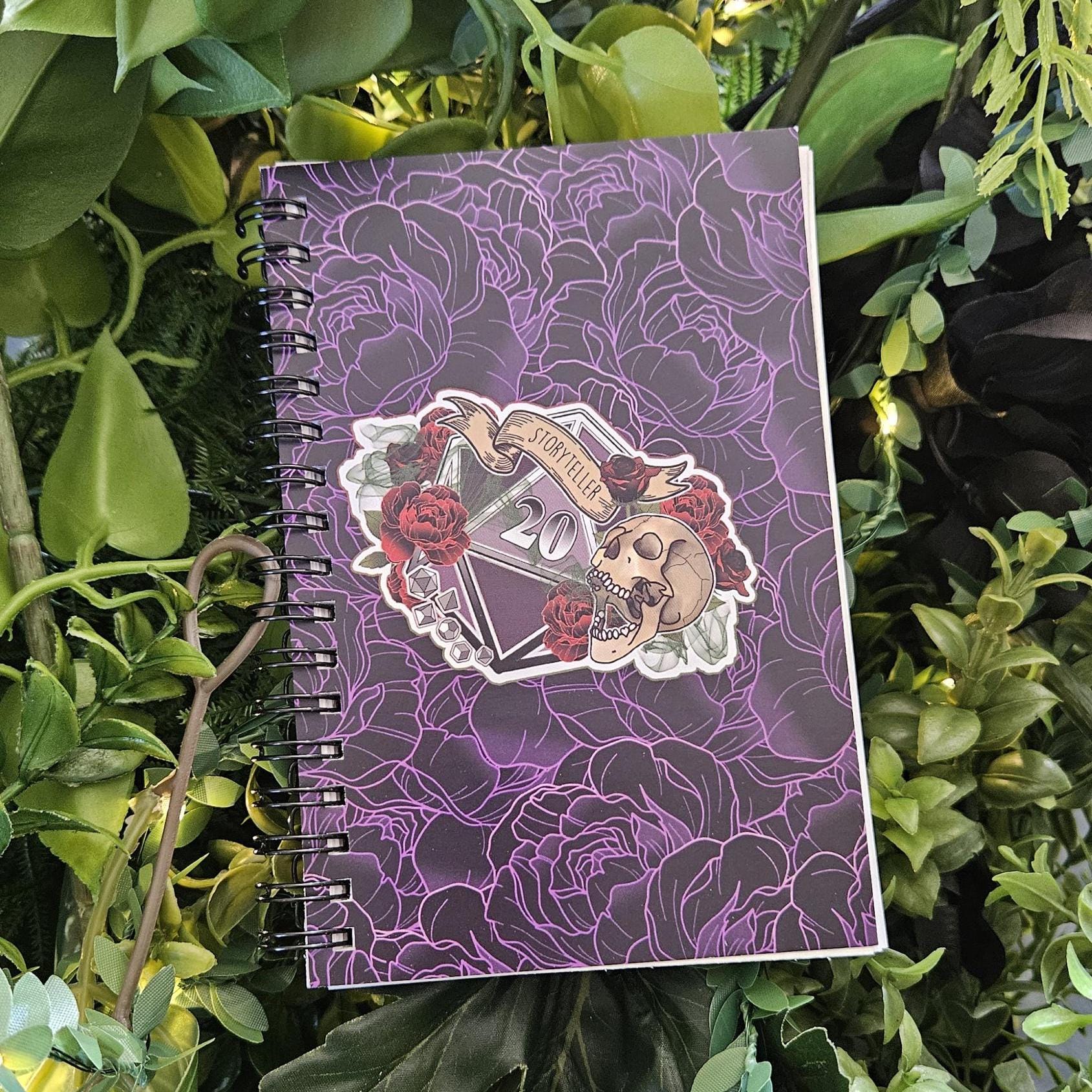 4x6 HANDMADE SPIRAL NOTEBOOK: Storyteller D20 Acornandcrowstudio