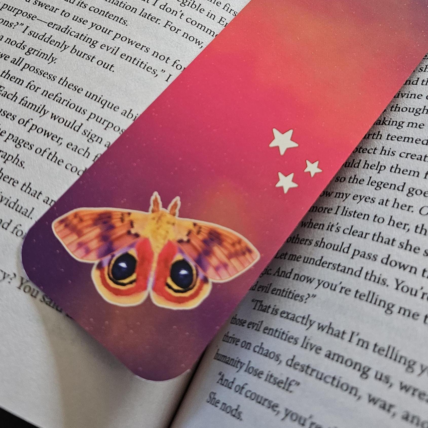 BOOKMARK: Io Moth and Celestial Moon Acornandcrowstudio