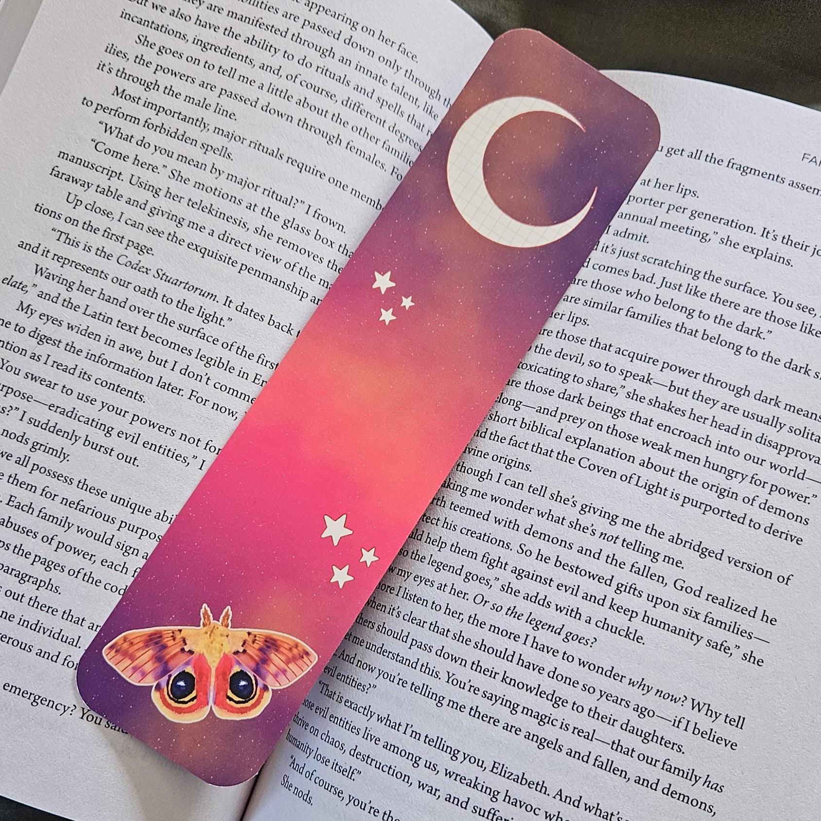 BOOKMARK: Io Moth and Celestial Moon Acornandcrowstudio
