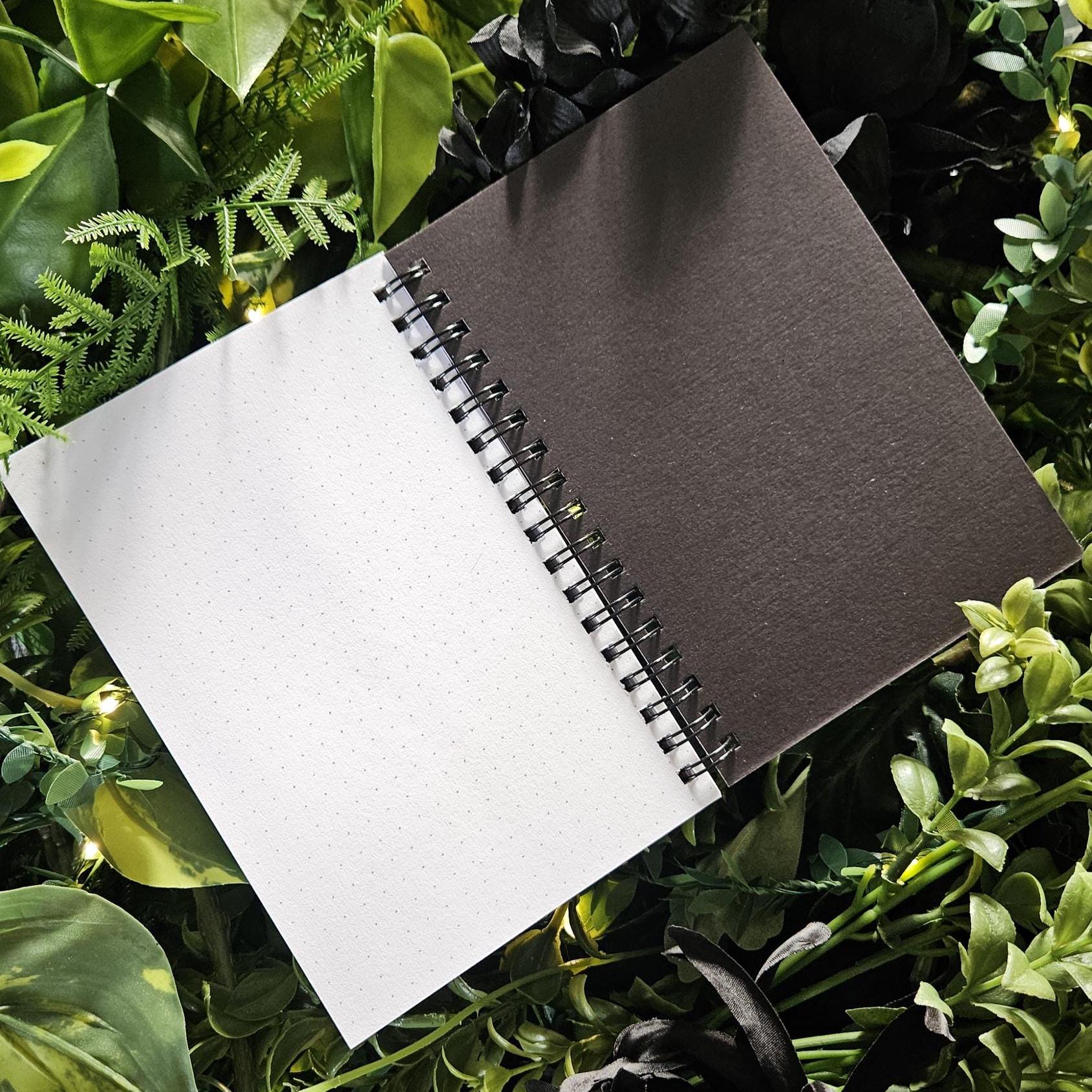 4x6 inches HANDMADE SPIRAL NOTEBOOK: Plague Doctor with Roses Acornandcrowstudio