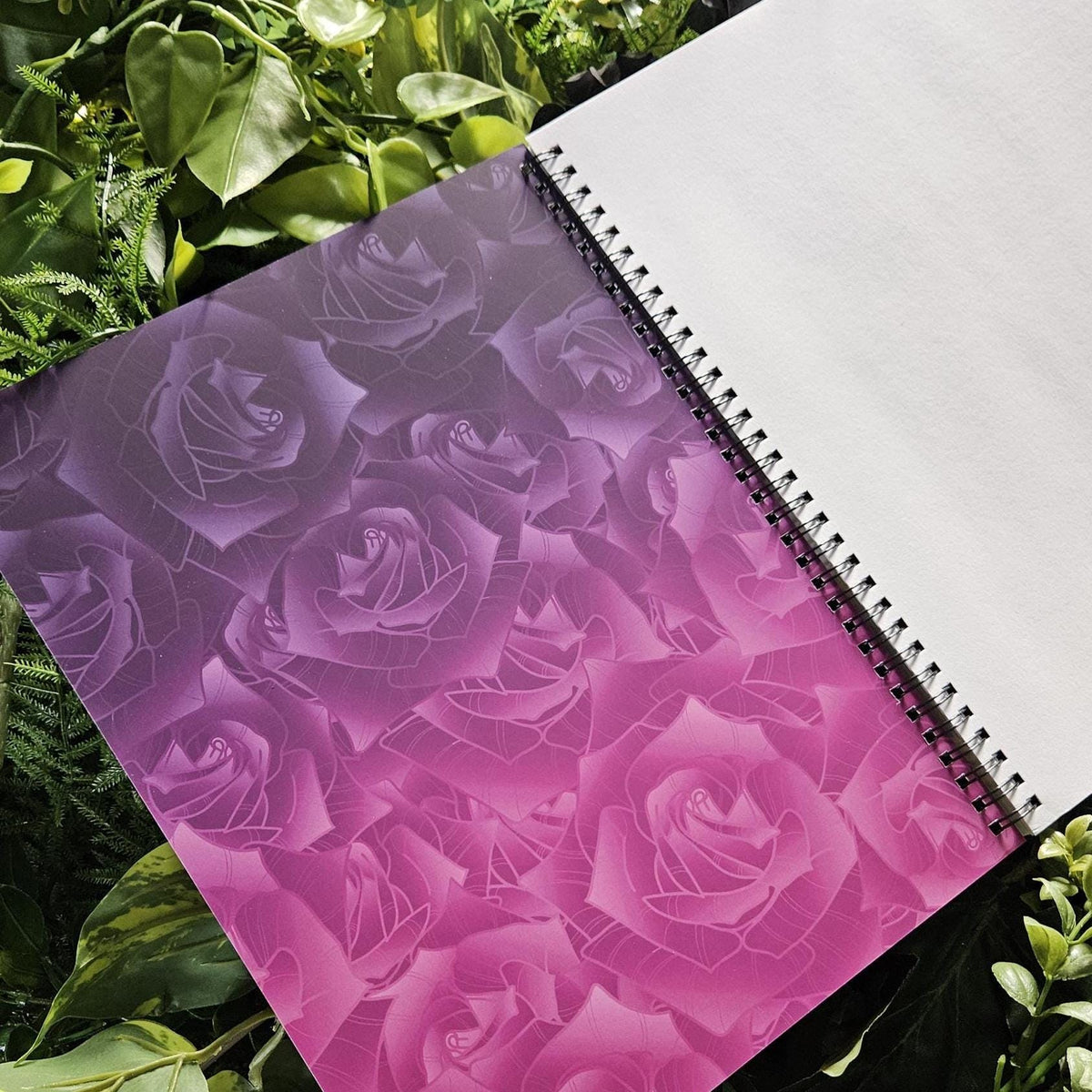8.5 x 11 HANDMADE SPIRAL NOTEBOOK: Caffeine Dragon Acornandcrowstudio