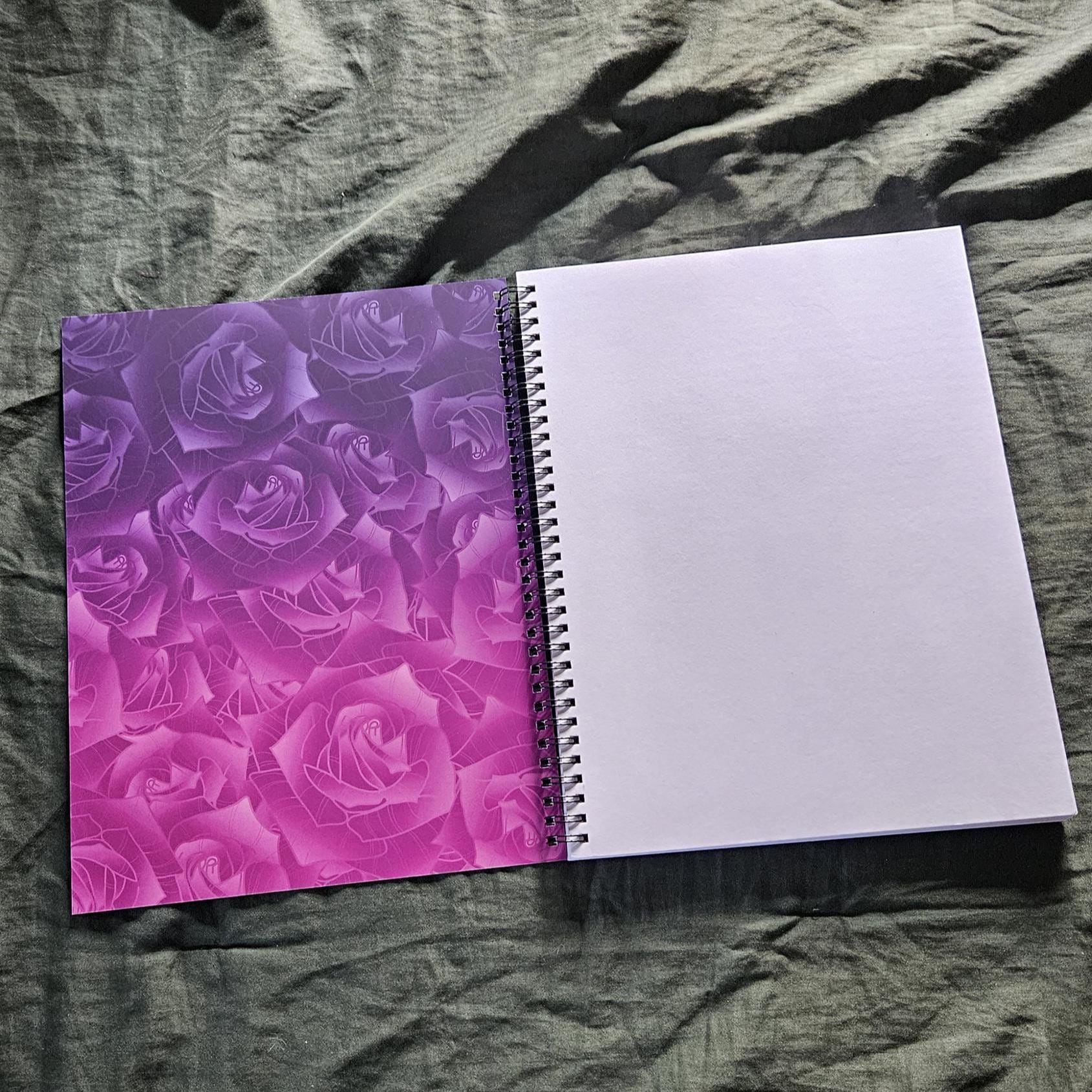 8.5 x 11 HANDMADE SPIRAL NOTEBOOK: Caffeine Dragon Acornandcrowstudio