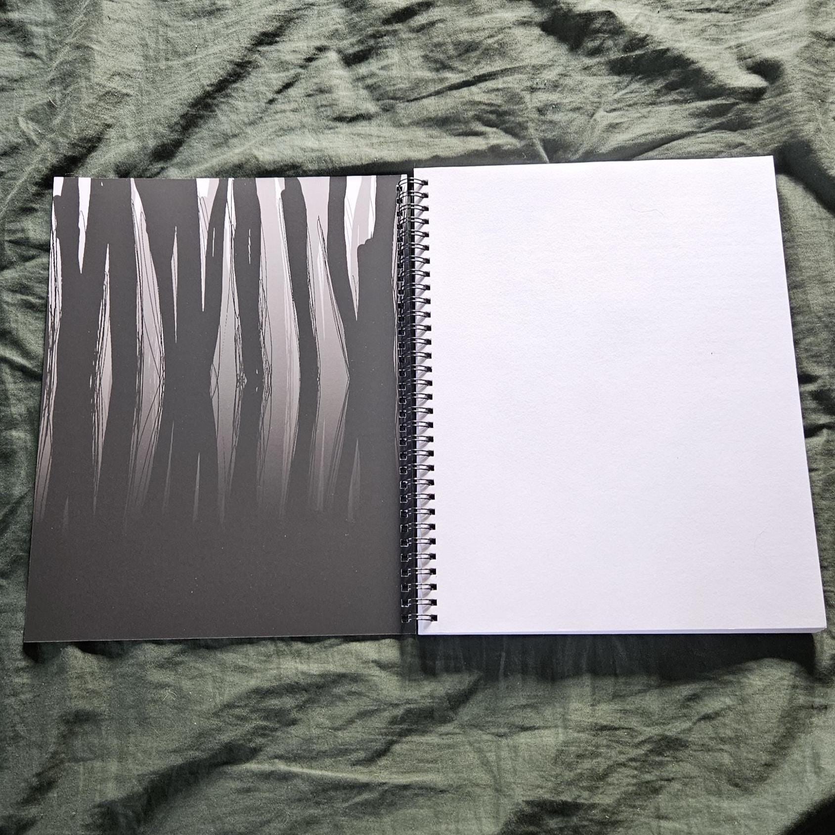 8.5 x 11 HANDMADE SPIRAL NOTEBOOK: The Watcher Acornandcrowstudio