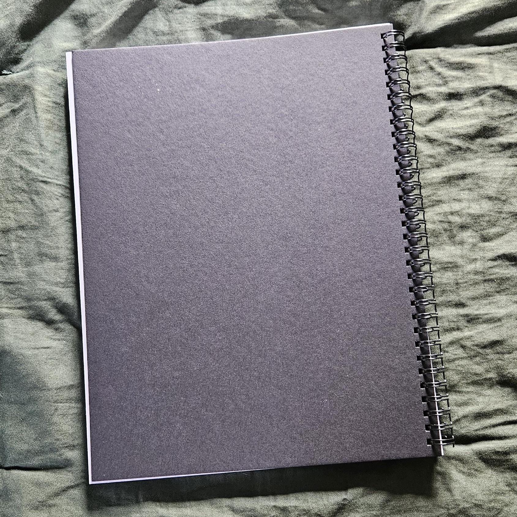8.5 x 11 HANDMADE SPIRAL NOTEBOOK: The Watcher Acornandcrowstudio