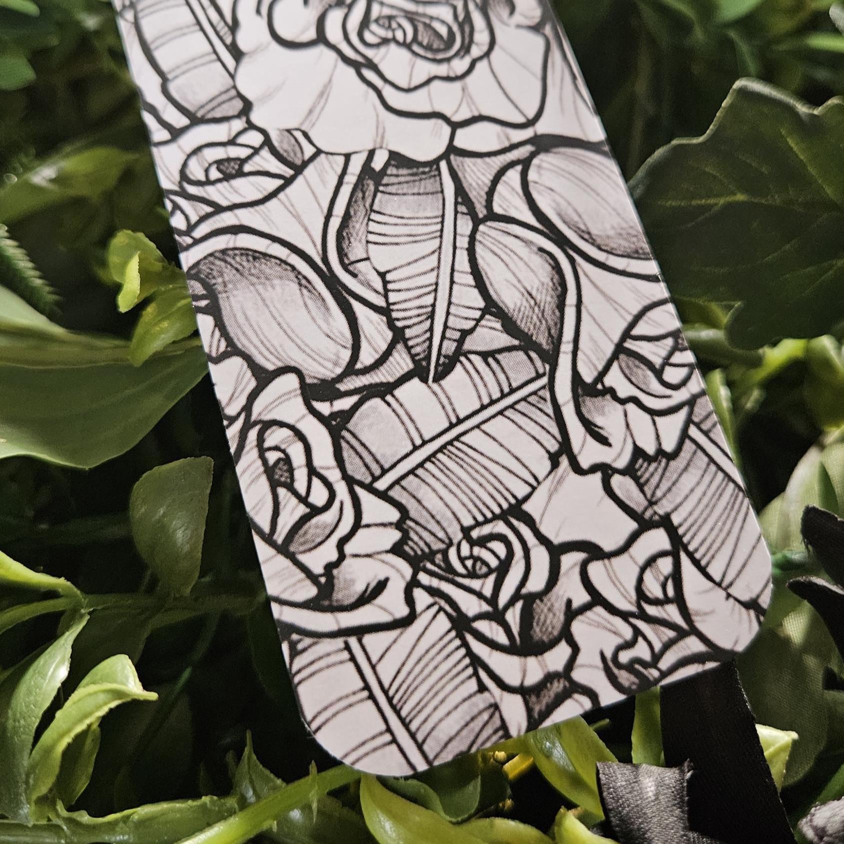 BOOKMARK: Black and Grey Tattoo Style Roses Acornandcrowstudio