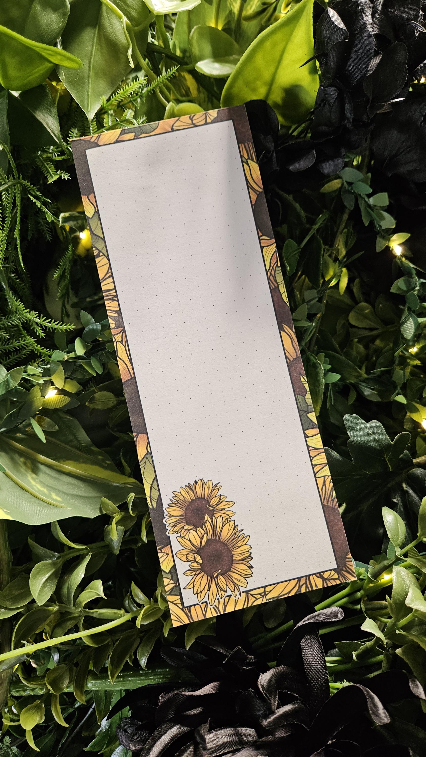 NOTEPAD 3 x 8: Sunflowers - Dotted Acornandcrowstudio
