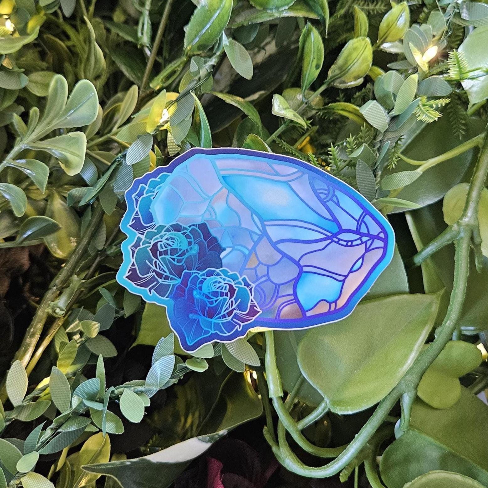 MATTE STICKER: Moonstone with Roses Acornandcrowstudio