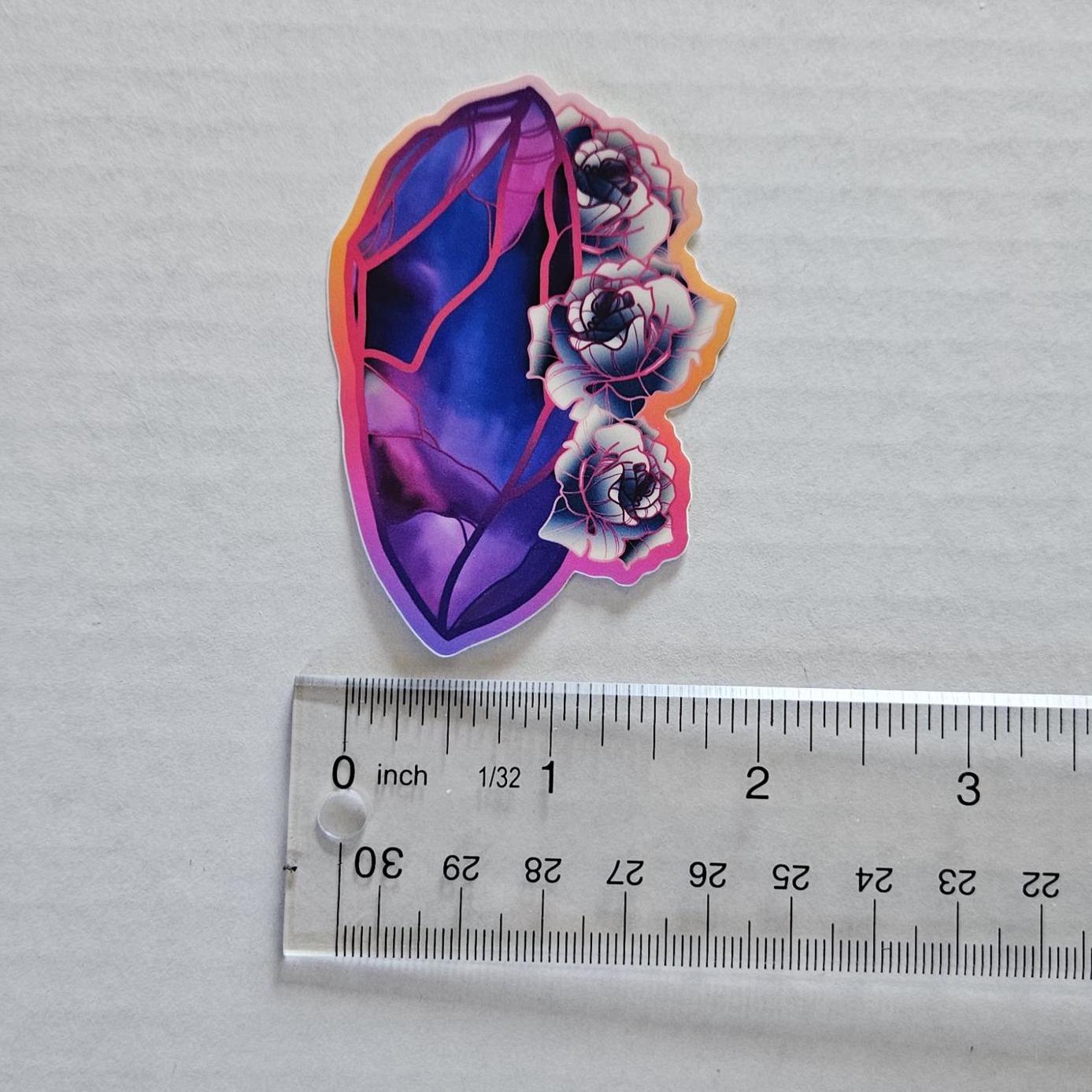 MATTE STICKER: Alexandrite with Roses Acornandcrowstudio
