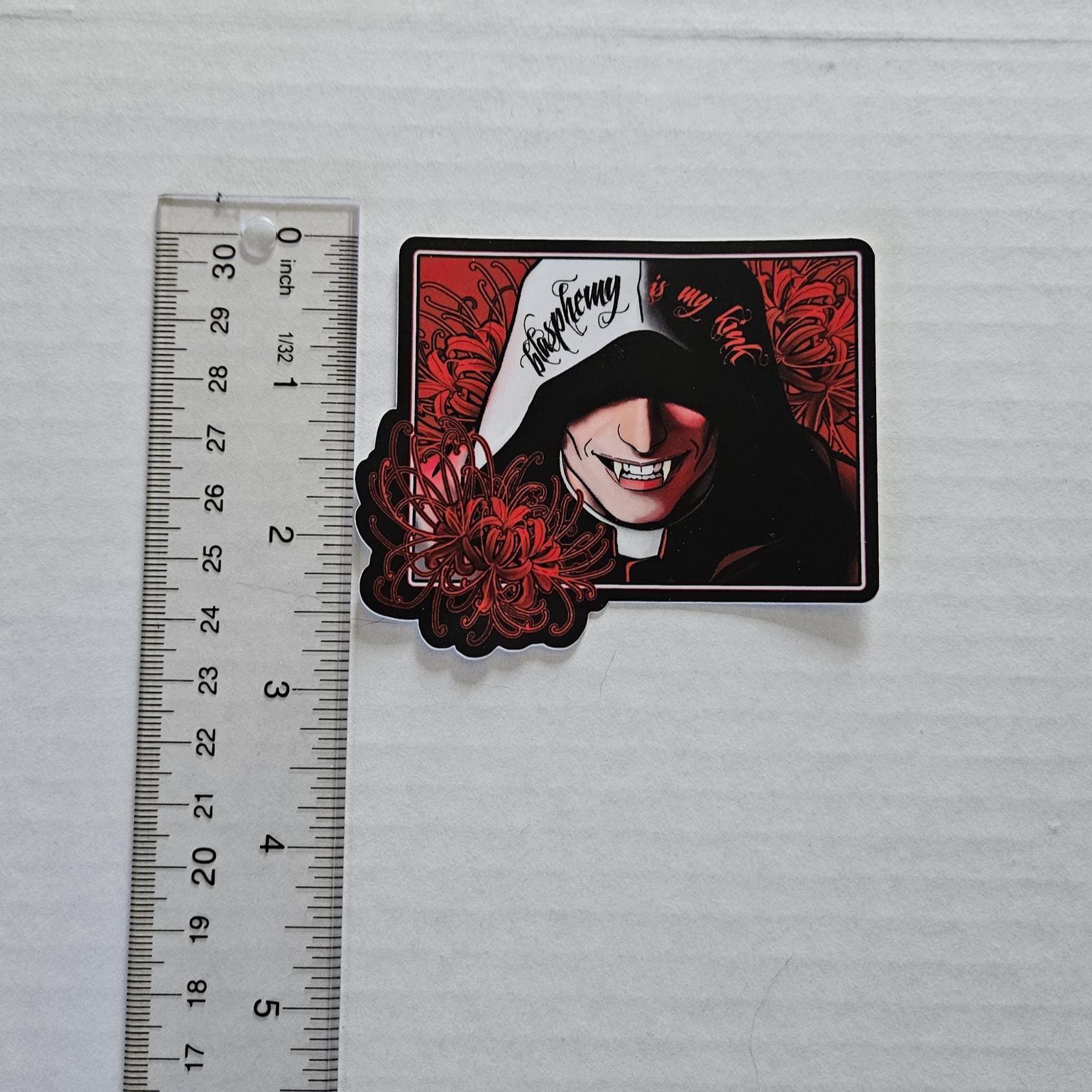MATTE STICKER: Blasphemy is my K*nk Acornandcrowstudio