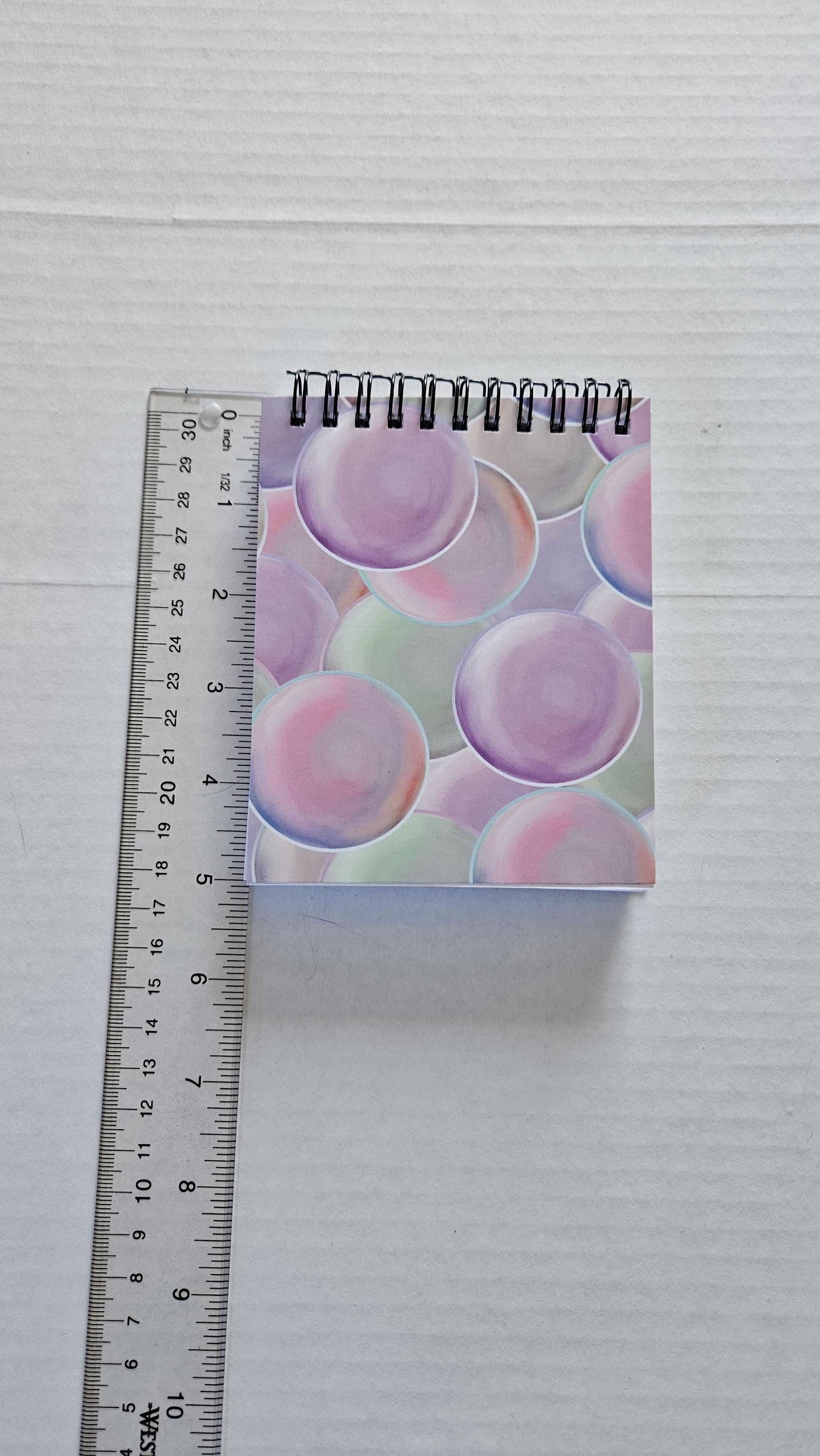 4x5 inches HANDMADE Top Bound SPIRAL NOTEBOOK: Pearl with Roses Acornandcrowstudio