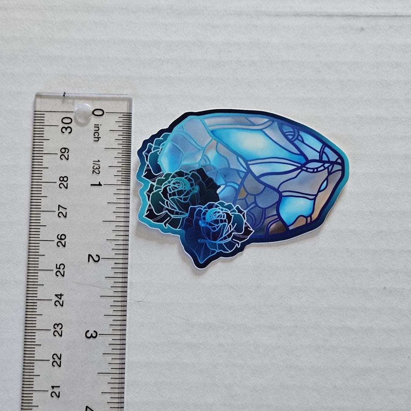 MATTE STICKER: Moonstone with Roses Acornandcrowstudio