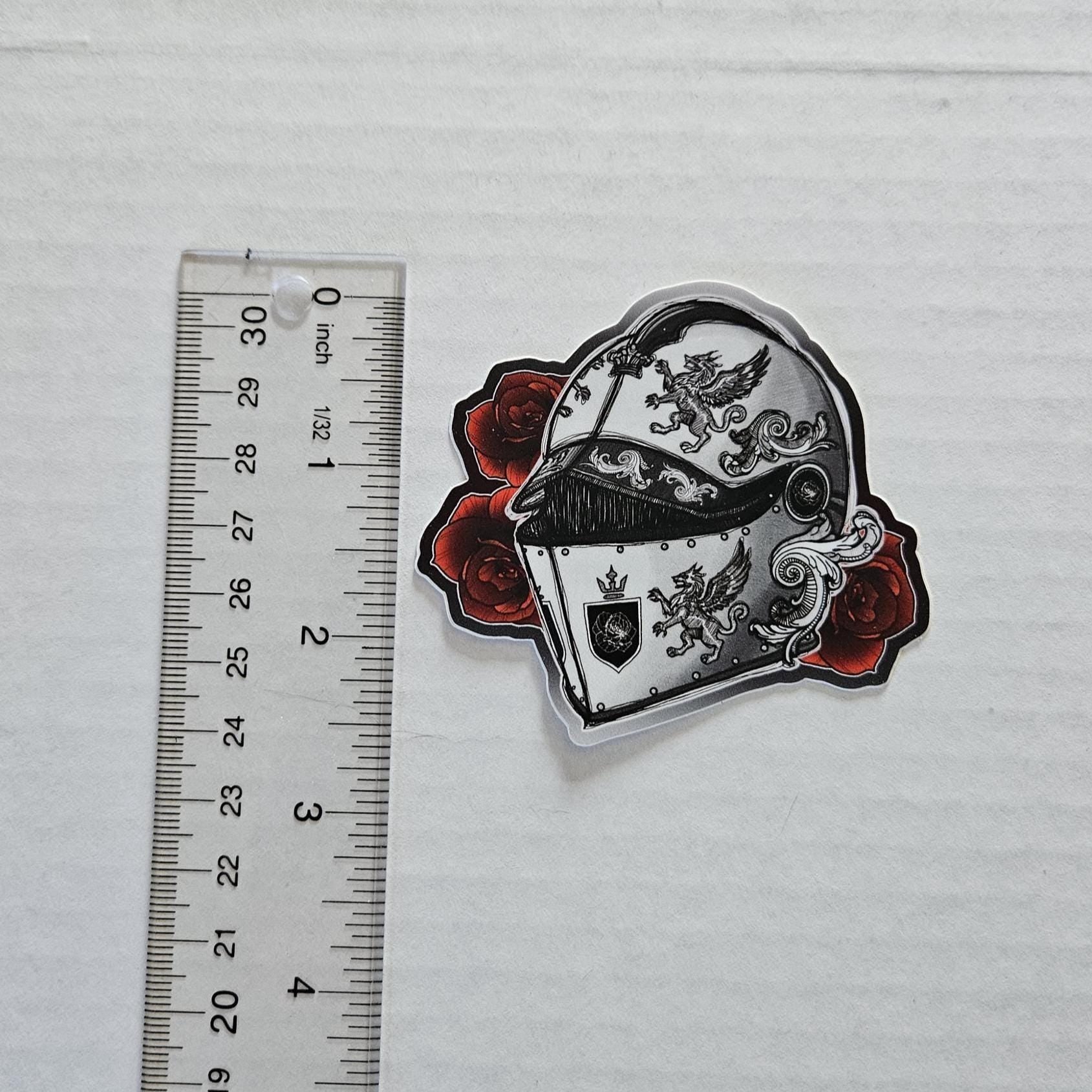 MATTE STICKER: Eques Fatali "Knight of Fate" - December Stationery Club STICKER Only Acornandcrowstudio