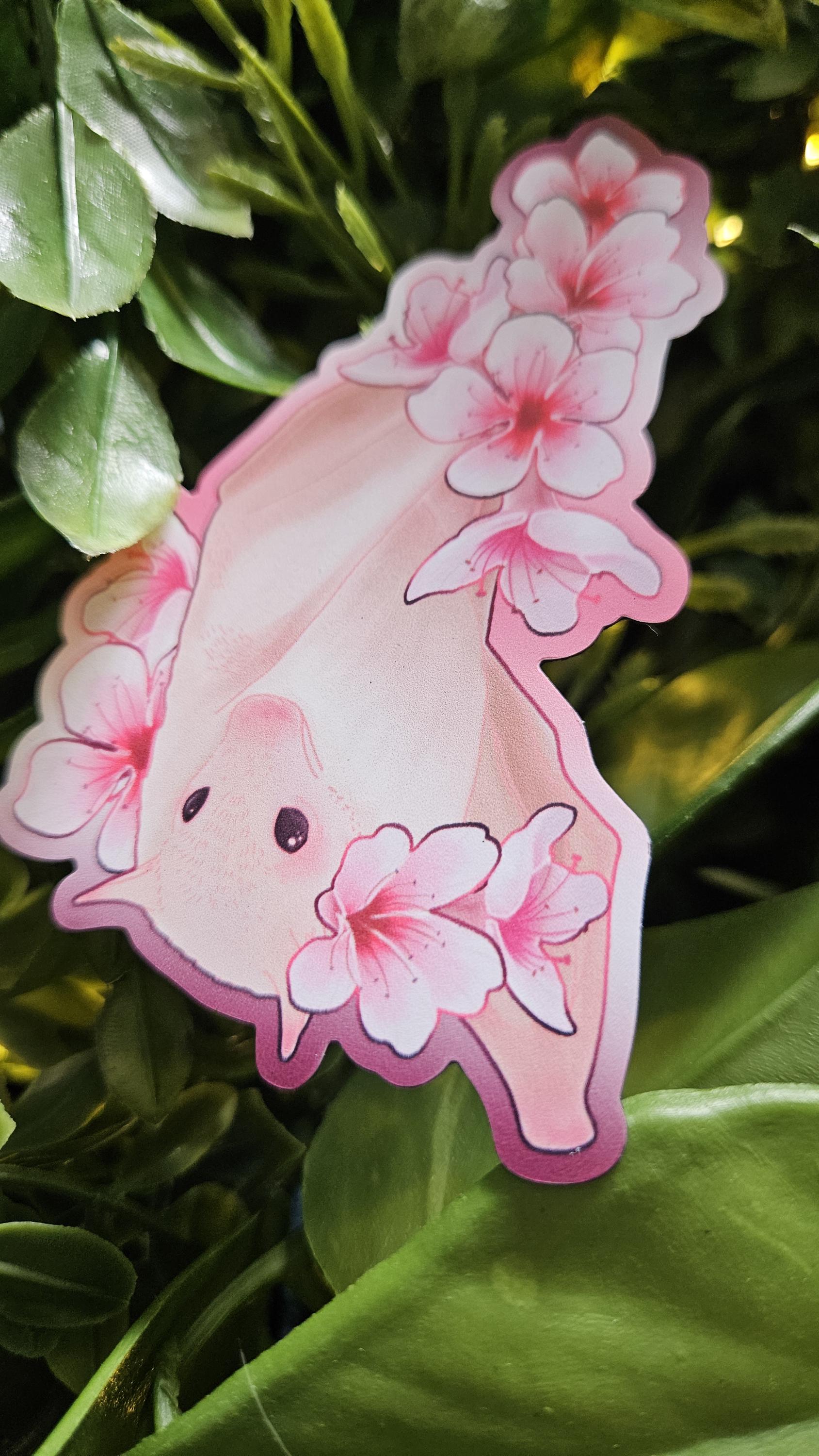 MAGNET: Cherry Blossom Sakura Bat 'Frankie' Acornandcrowstudio