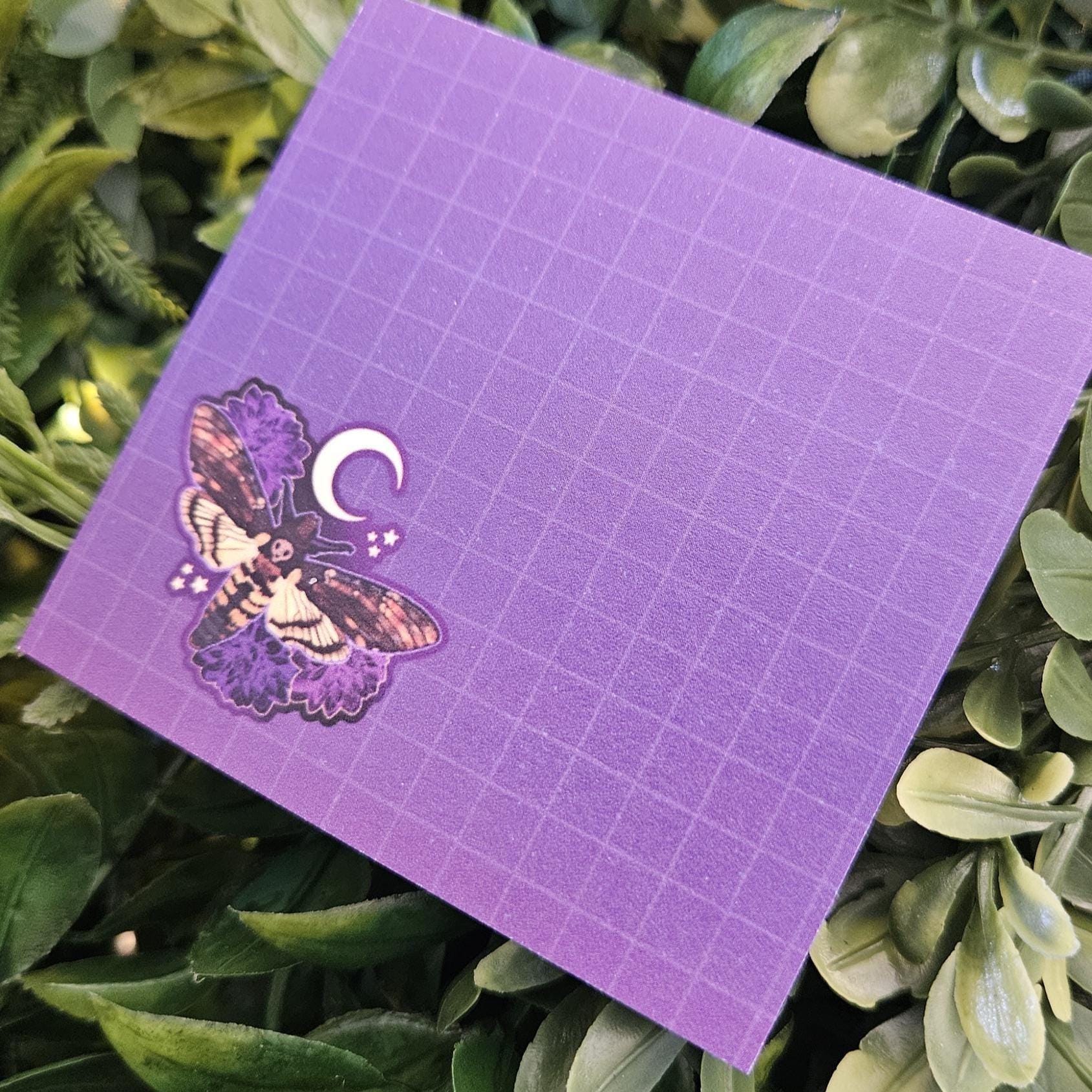 STICKY NOTES: Hawk Moth with Dahlia Flowers Acornandcrowstudio