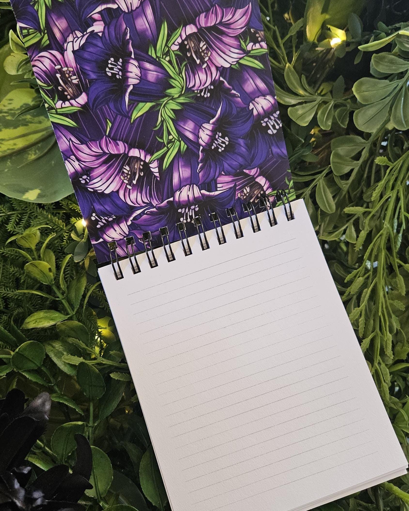 4x5 inches HANDMADE Top Bound Spiral Notebook: Belladonna Poison Bottle Acornandcrowstudio