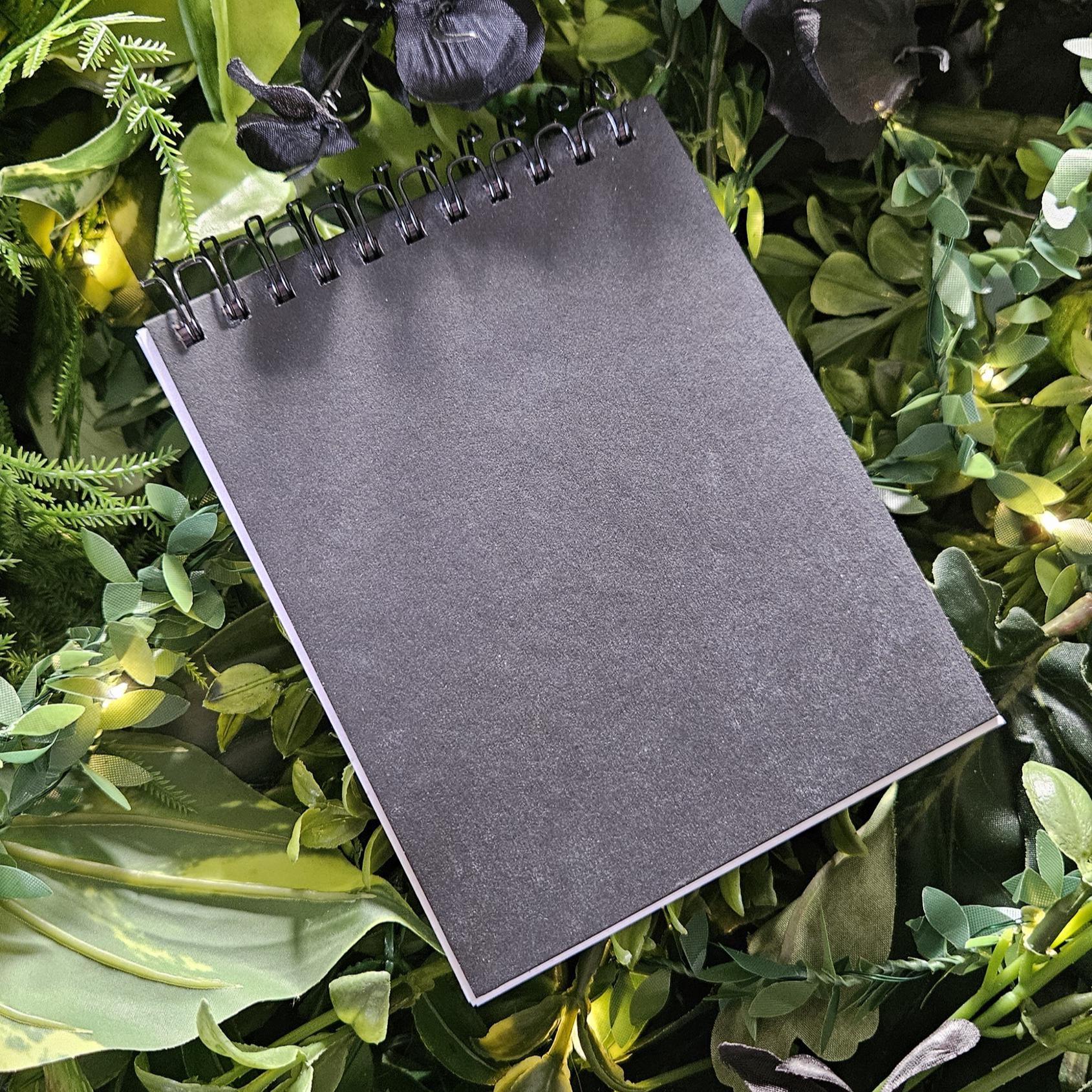 4x5 TOP BOUND Handmade Spiral NOTEBOOK: Become a Witch Worth Burning Purple Coffin Acornandcrowstudio