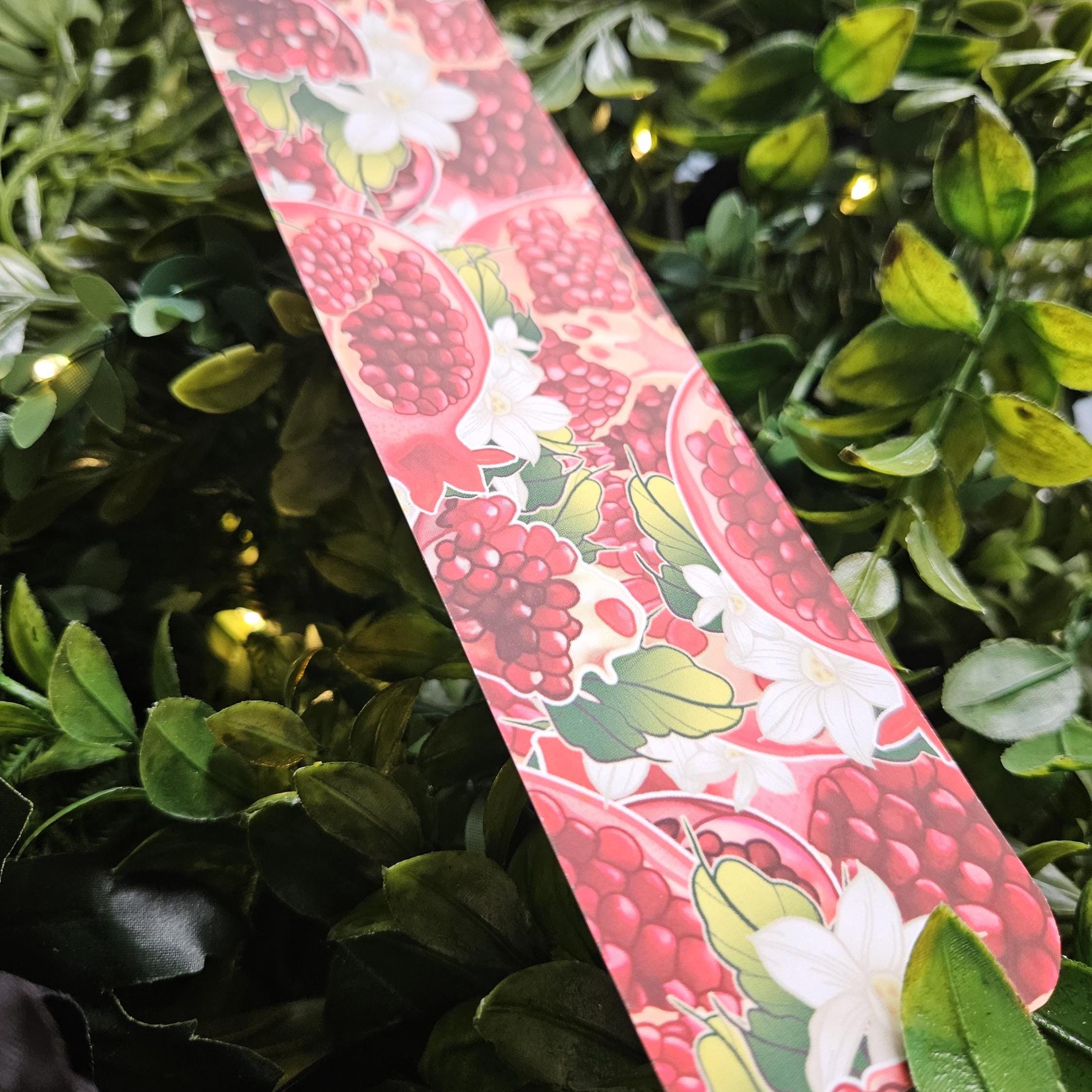 BOOKMARK: Pomegranate and Narcissus Flowers Acornandcrowstudio