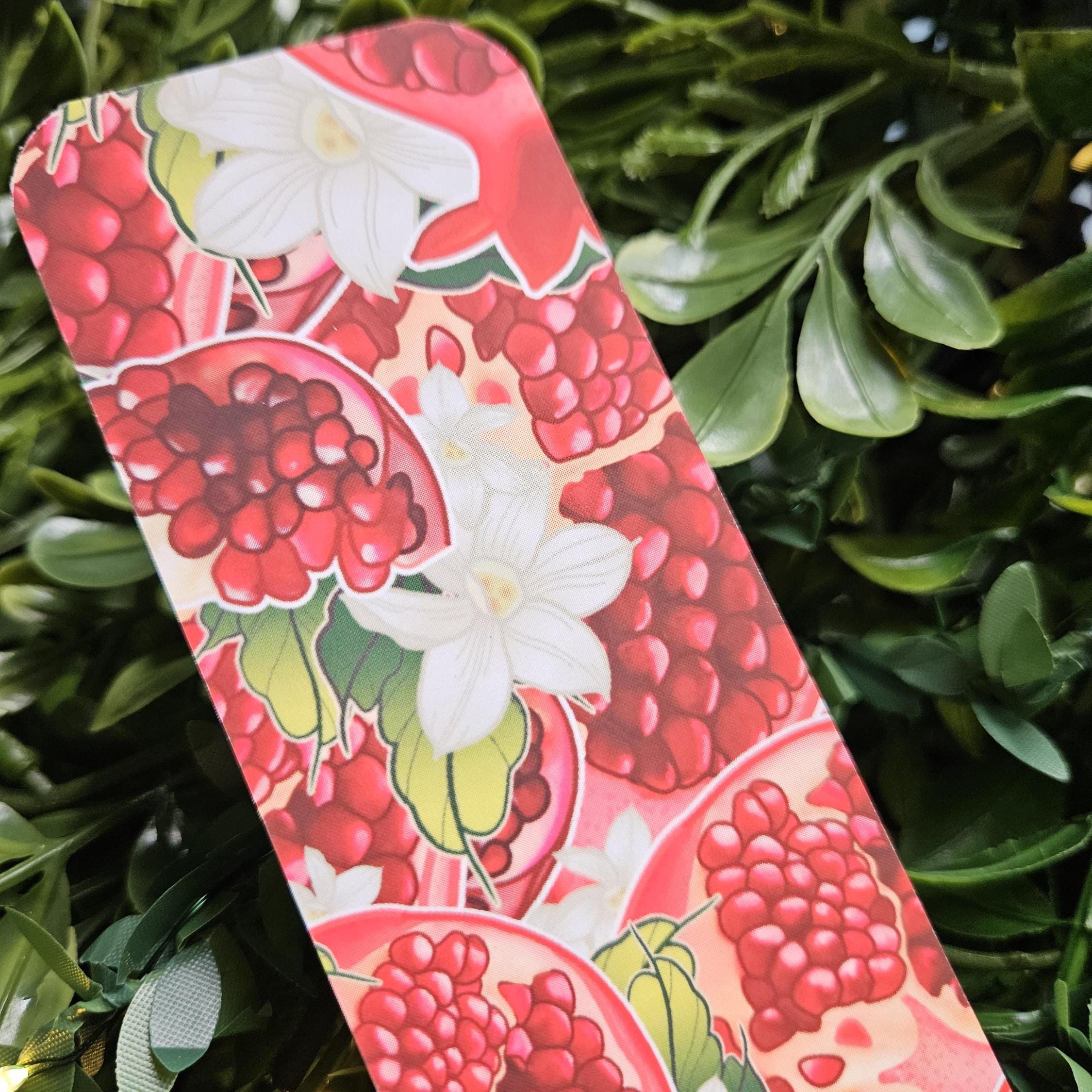 BOOKMARK: Pomegranate and Narcissus Flowers Acornandcrowstudio