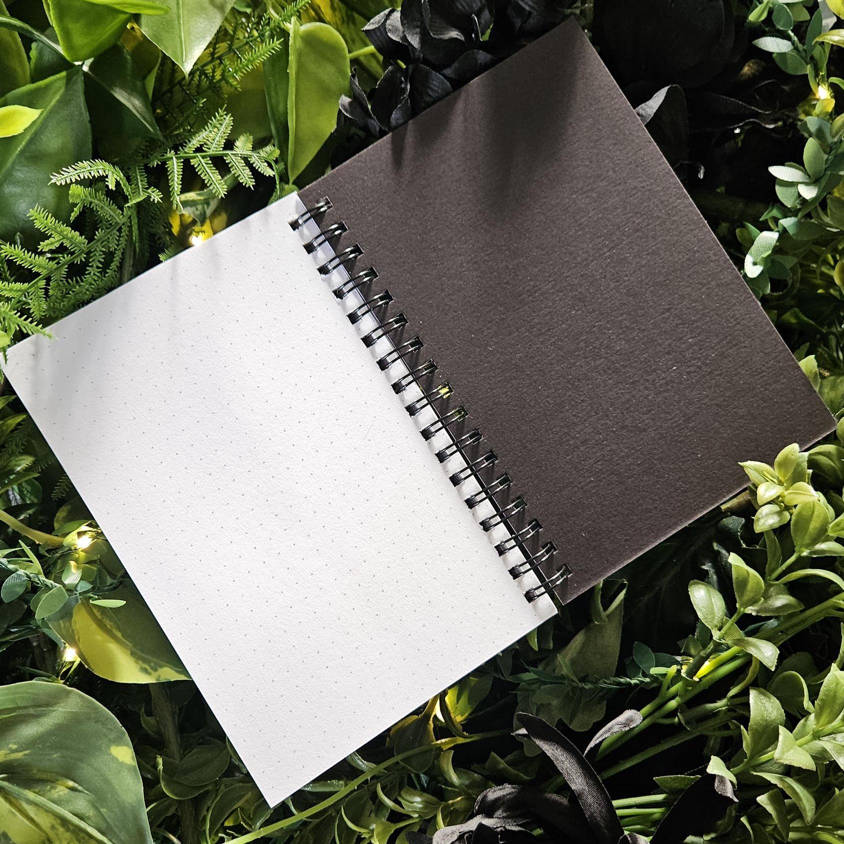 4x6 Handmade Spiral NOTEBOOK: Mask of Fear Acornandcrowstudio