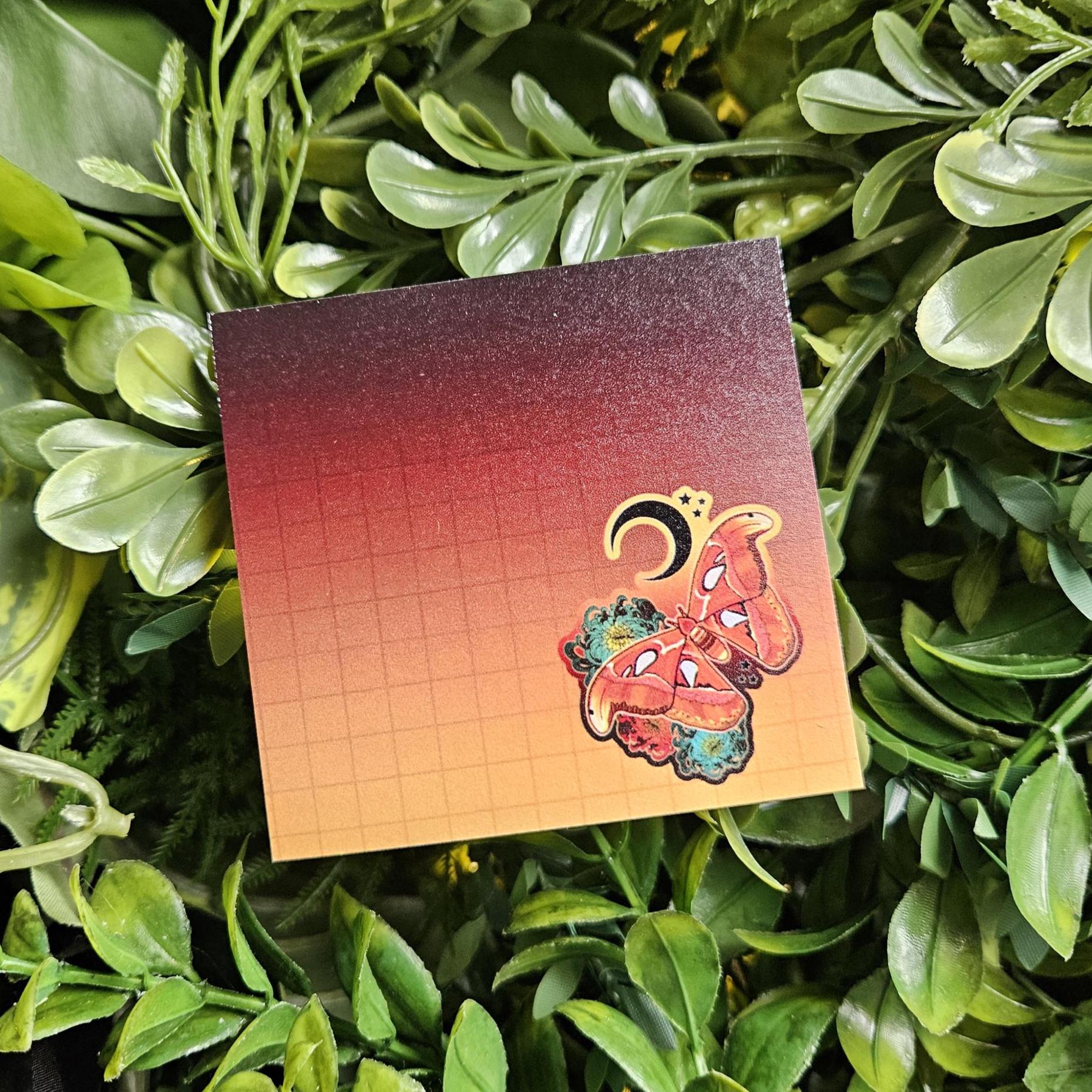 STICKY NOTES: Atlas Moth with Chrysanthemums Acornandcrowstudio