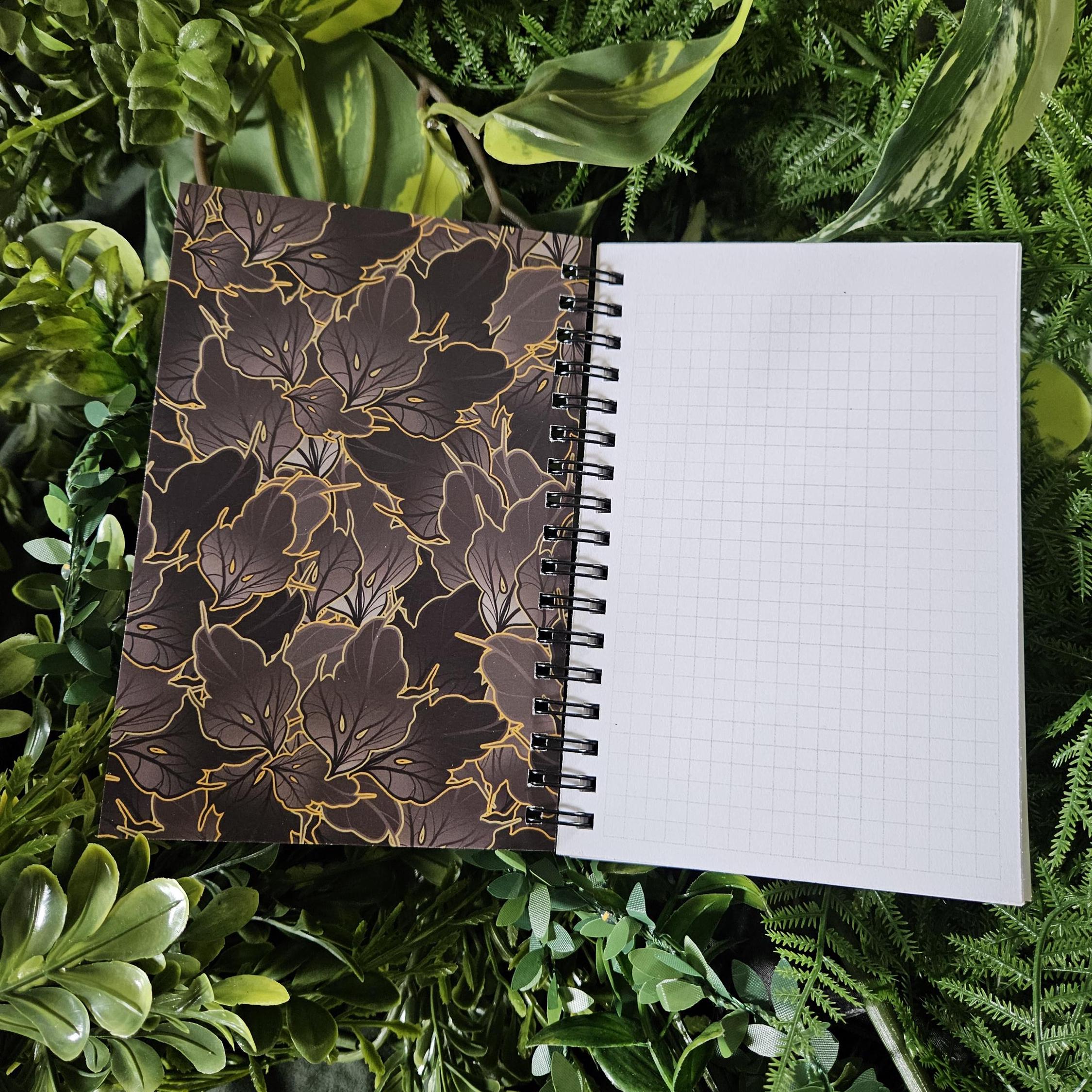 4x6 inches HANDMADE Spiral Notebook: Acorn Skull with Leaves Acornandcrowstudio