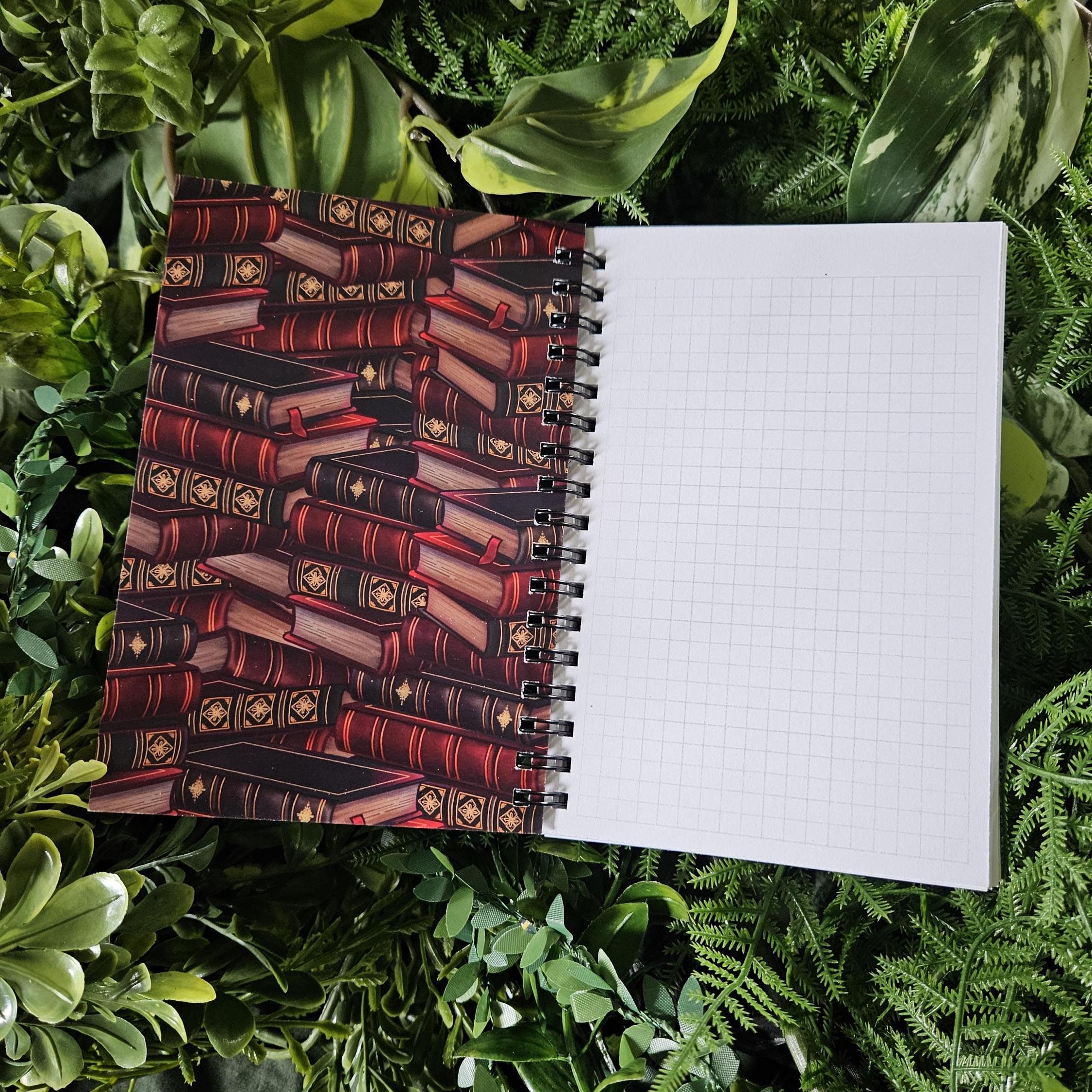4x6 inches HANDMADE Spiral Notebook: Gideon the Red Book Dragon Acornandcrowstudio