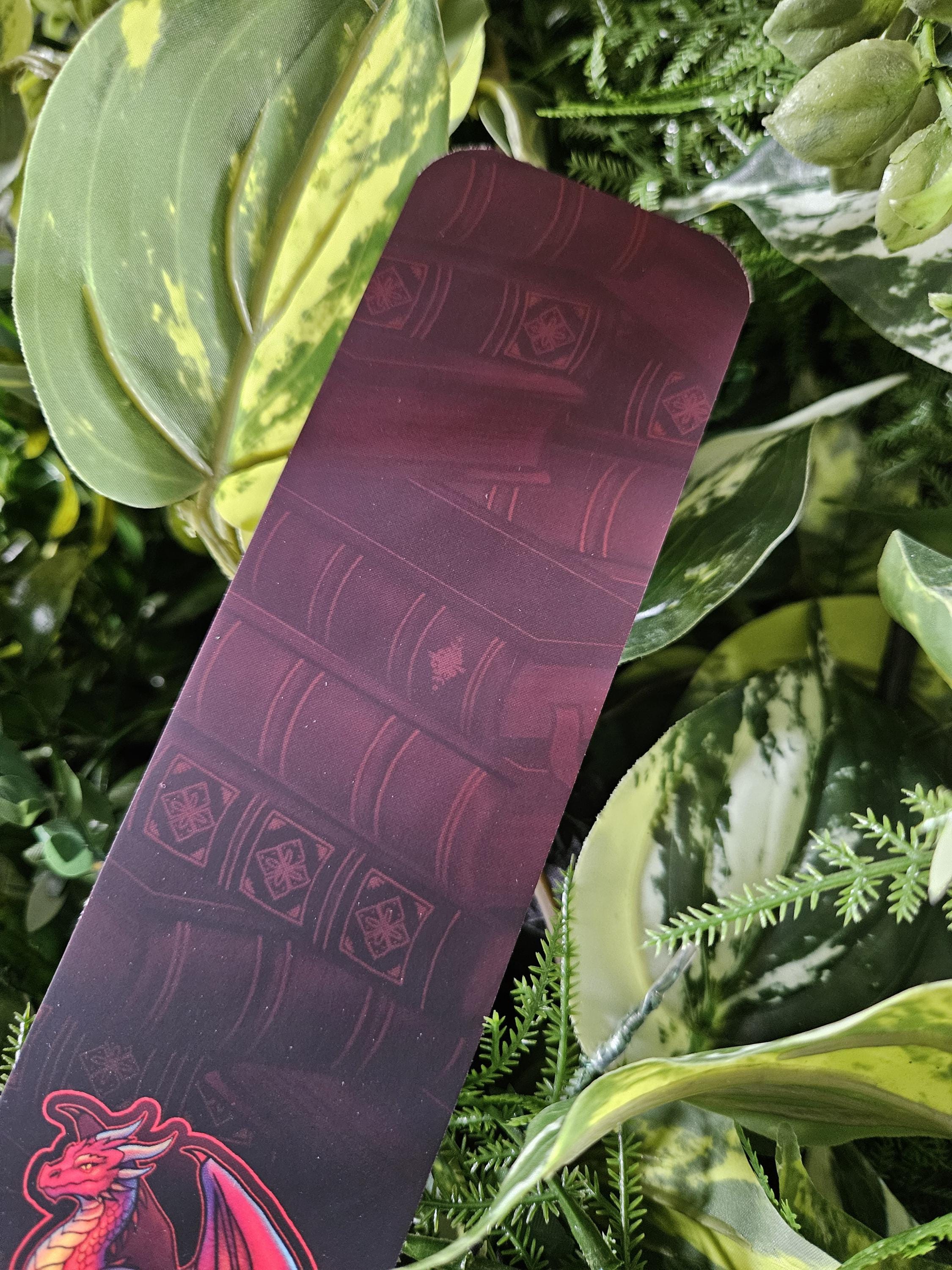 BOOKMARK: Gideon the Red Book Dragon Acornandcrowstudio