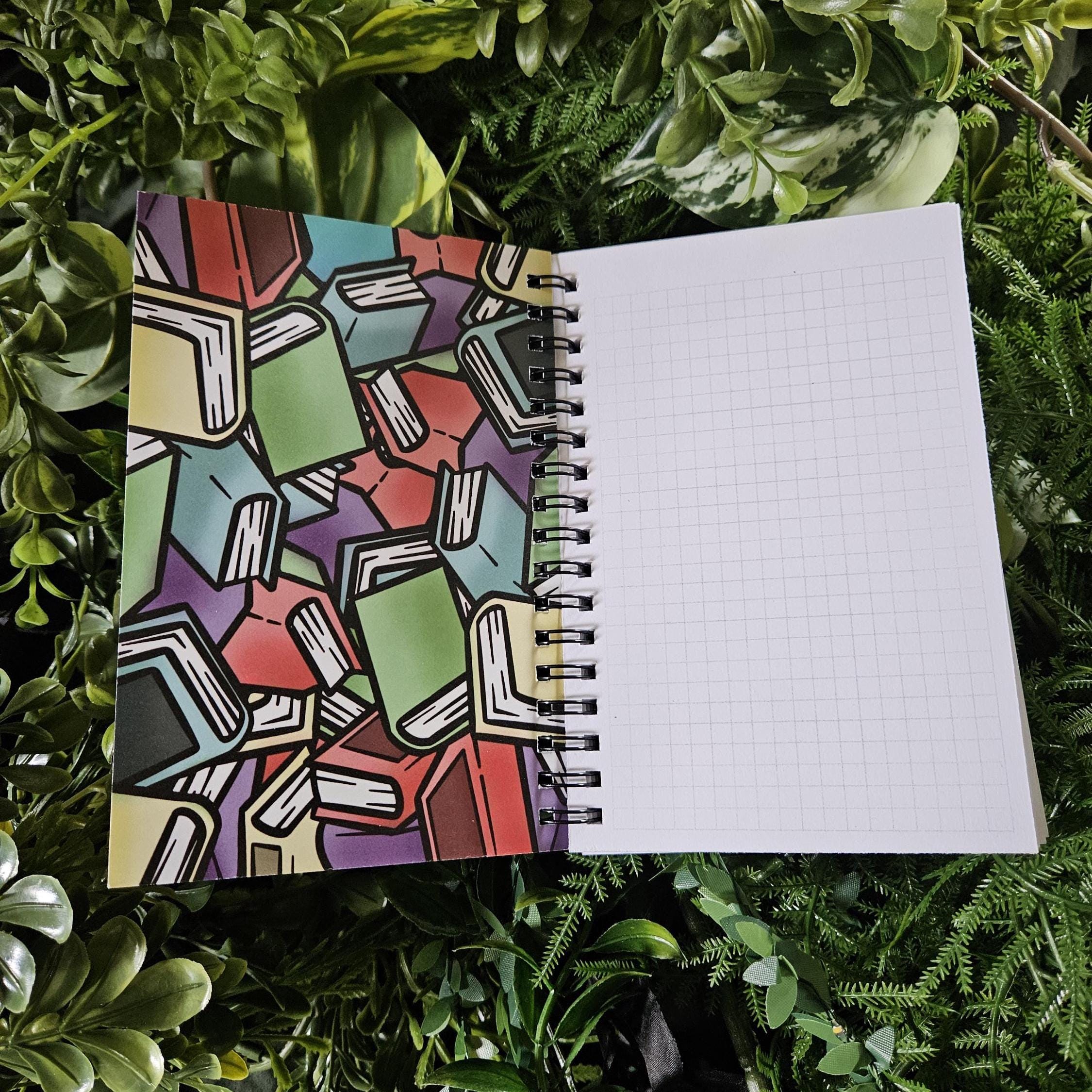 4x6 inches HANDMADE Spiral Notebook: Death by TBR Coffin and Skeleton Acornandcrowstudio