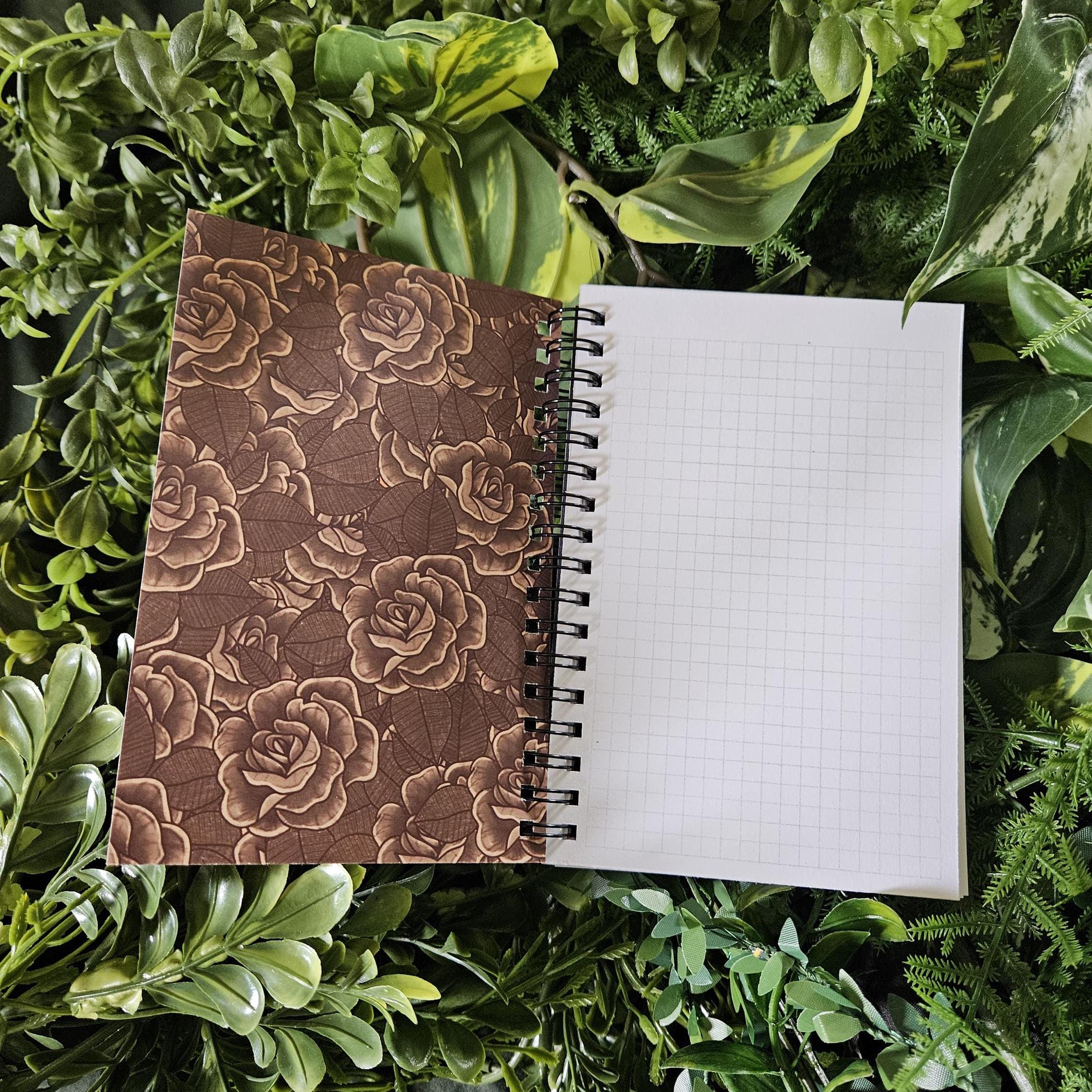 4x6 inches HANDMADE Spiral Notebook: Depresso Espresso Coffee Mug with Skull Acornandcrowstudio