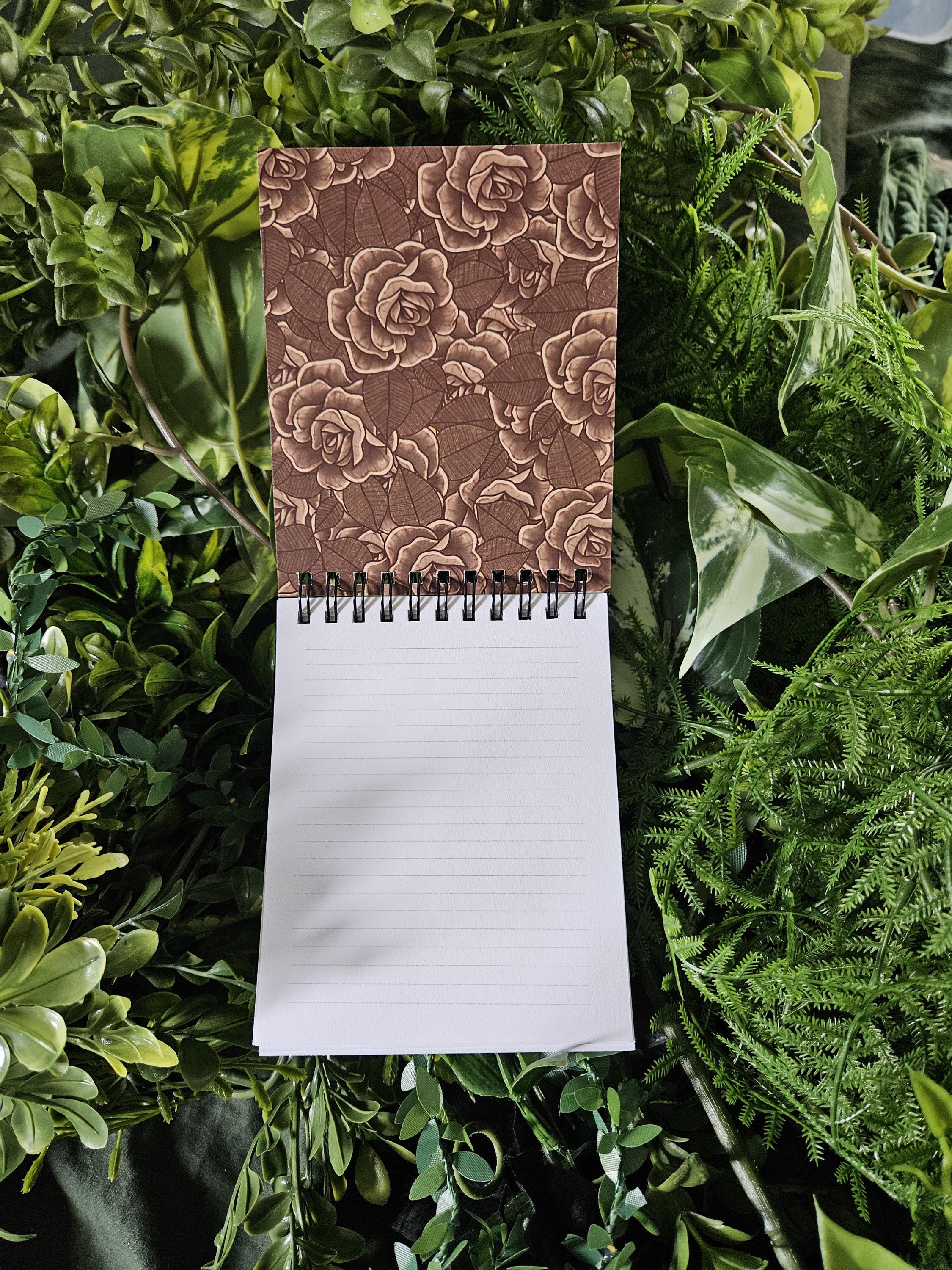 4x5 inches HANDMADE Top Bound Spiral Notebook: Depresso Espresso Coffee Mug with Skull Acornandcrowstudio