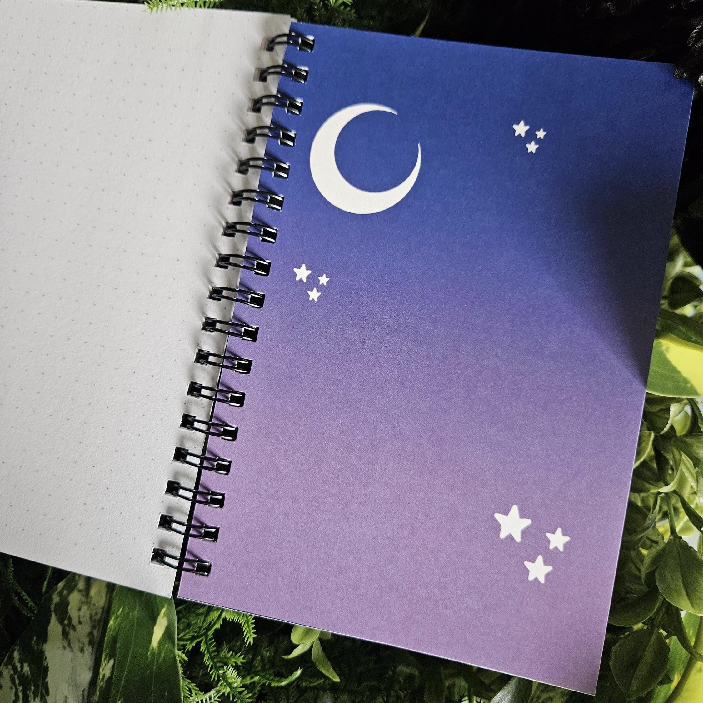 4x6 Handmade SPIRAL NOTEBOOK: PISCES Zodiac Tarot Style Art Acornandcrowstudio