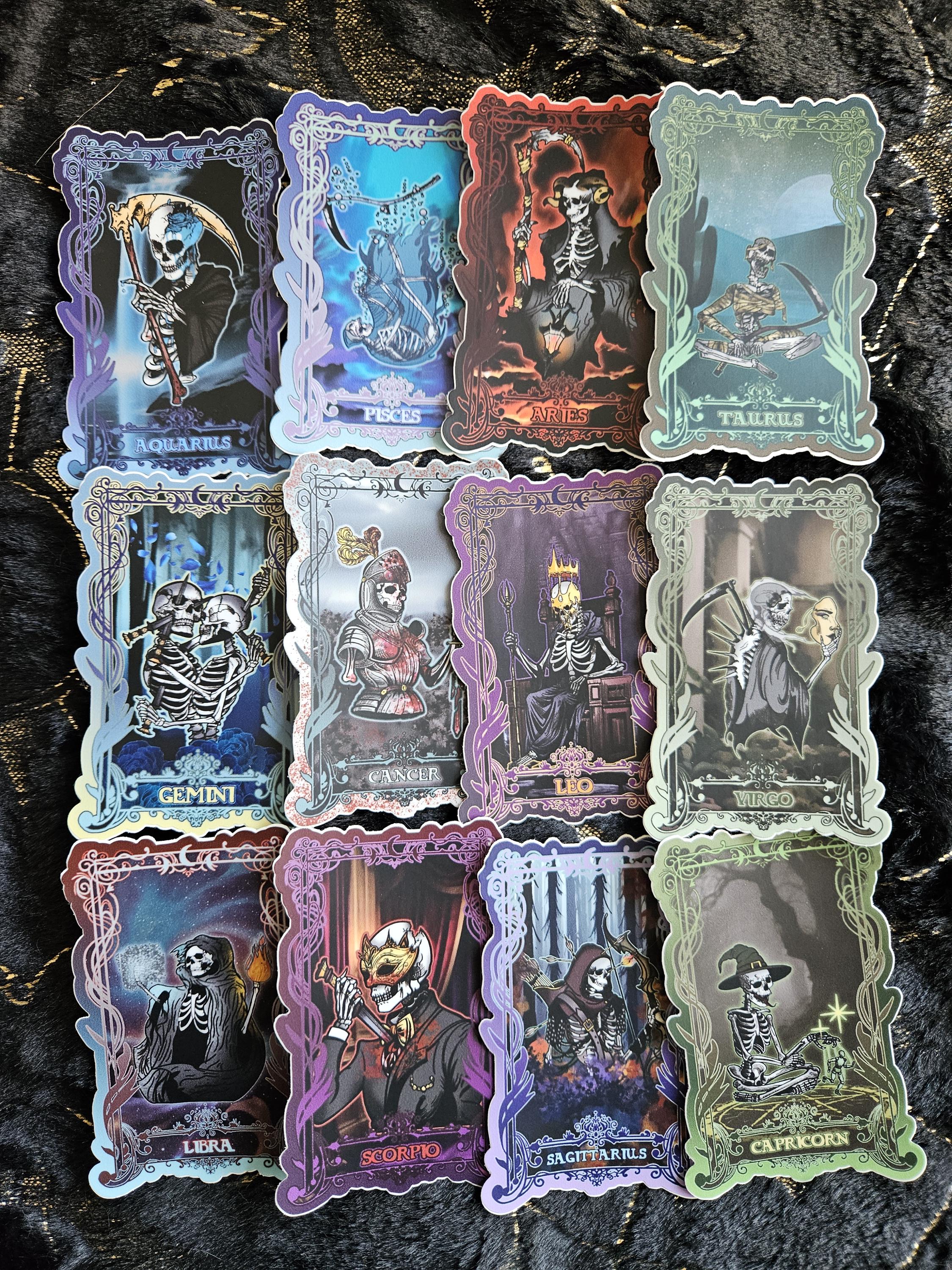 MATTE STICKERS: FULL Zodiac Tarot Sticker Bundle Acornandcrowstudio