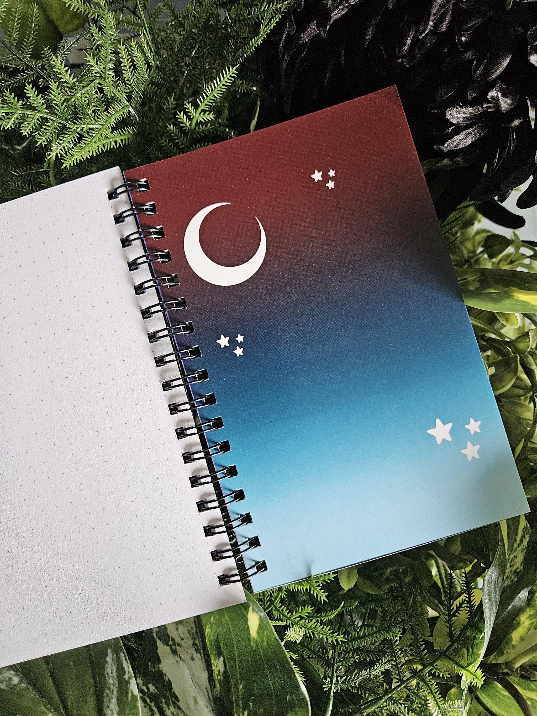 4x6 Handmade SPIRAL NOTEBOOK: LIBRA Zodiac Tarot Style Art Acornandcrowstudio