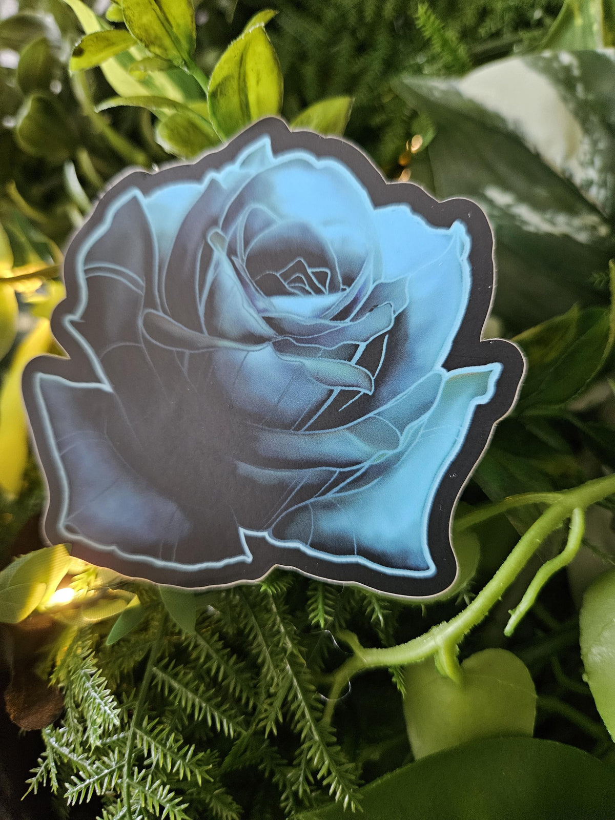 MATTE STICKER: Dark Blue Rose Acornandcrowstudio