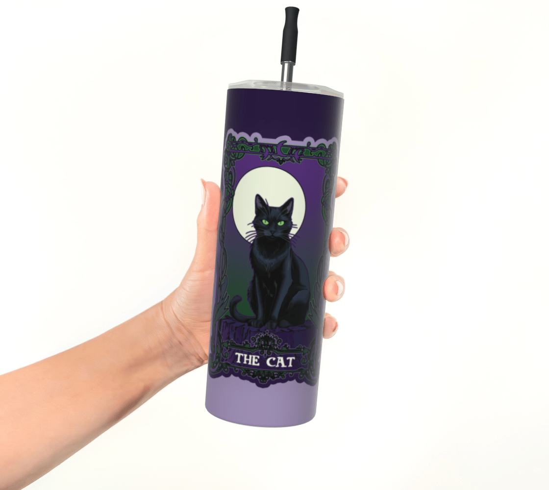 The Cat Tumbler - PRINT ON DEMAND Stainless Steel Tumbler Acornandcrowstudio