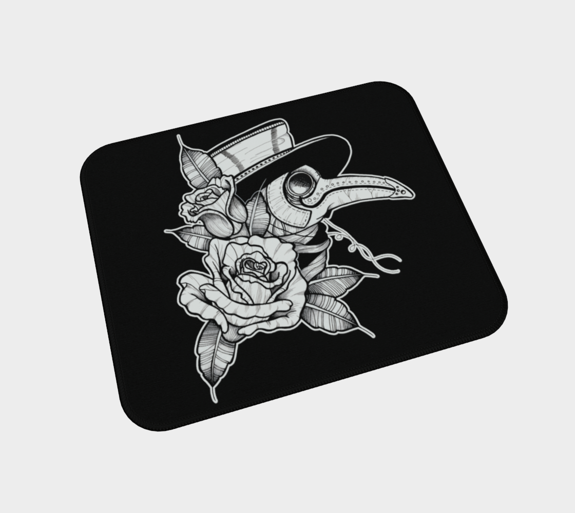 Plague Doctor Mousepad - PRINT ON DEMAND Desk Mat Acornandcrowstudio