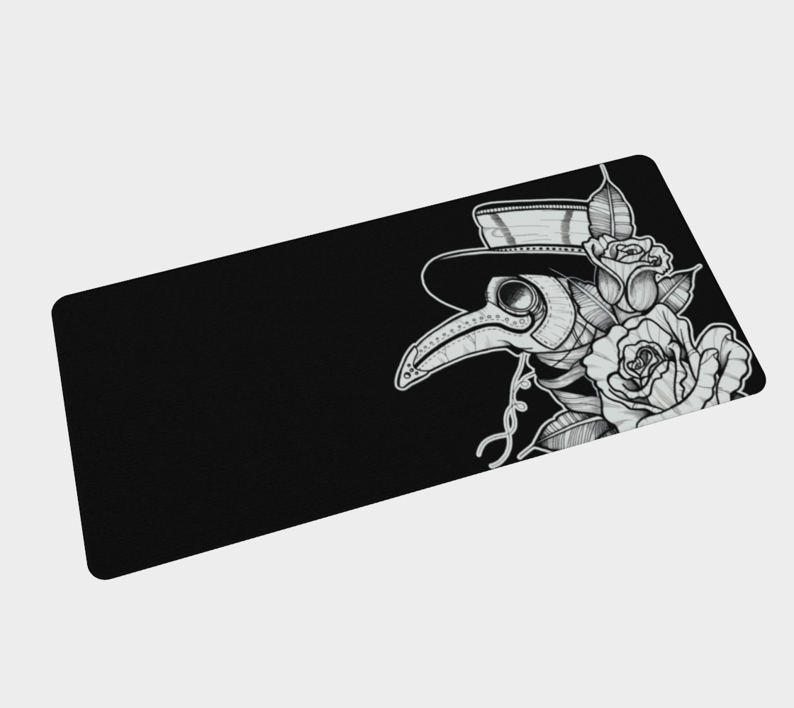 Plague Doctor Desk Mat - PRINT ON DEMAND Desk Mat Acornandcrowstudio