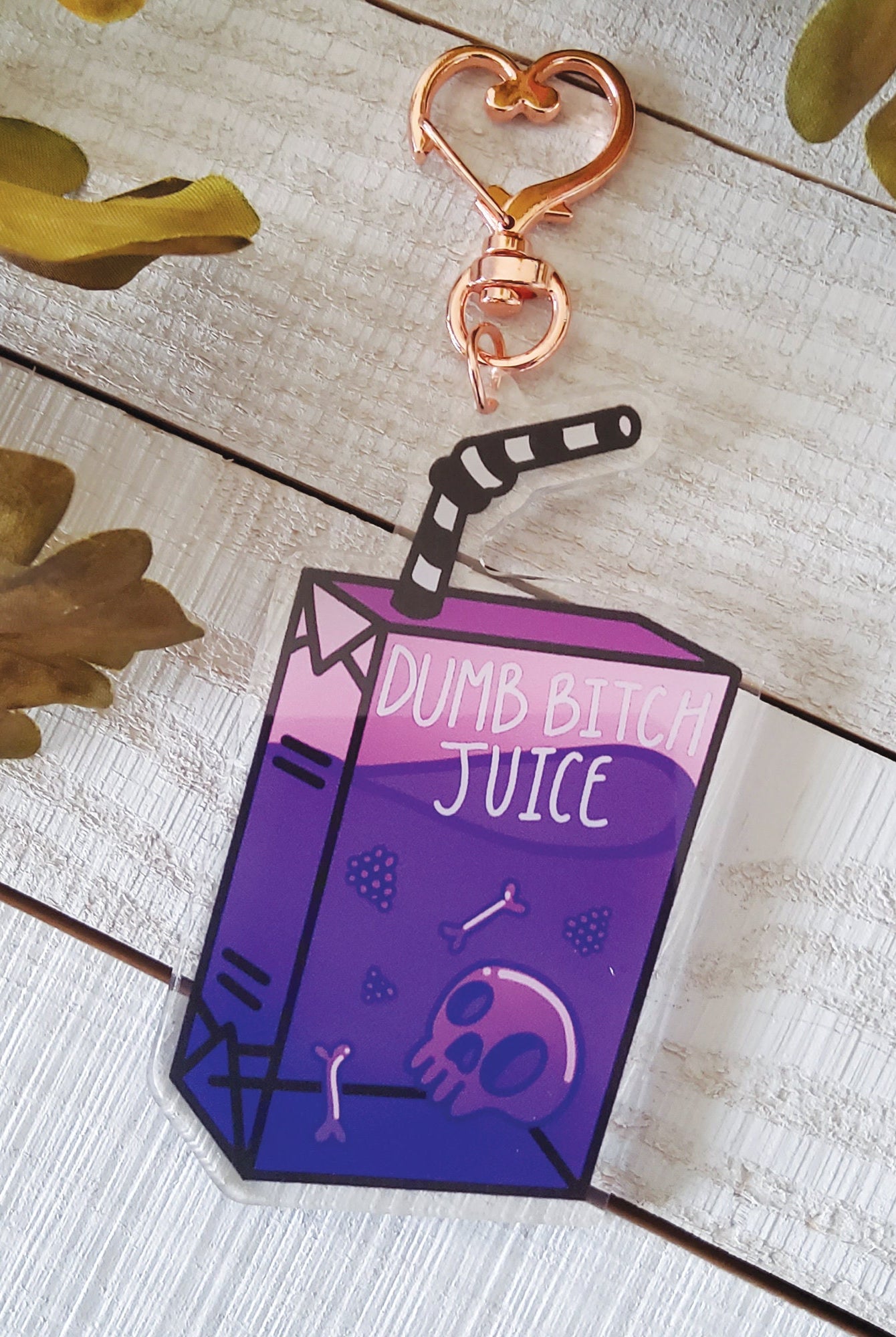 ACRYLIC CHARM: Dumb Bitch Juice Carton , Purple Juice Carton , Juice Charm , Juice Carton Charm , Kawaii Juice Charm , Purple Juice