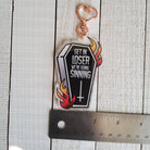 ACRYLIC CHARM Double Sided: Get In Loser We're Going Sinning Coffin and Flames , Coffin Acrylic Charm , Coffin Accessory , Coffin Charm