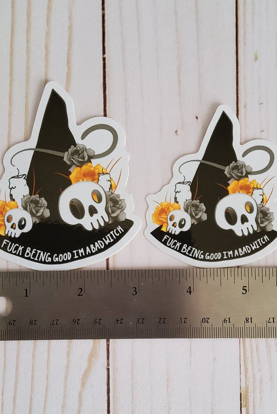 GLOSSY STICKER: Fuck Being Good I'm a Bad Witch Hat Sticker , Witch Hat Sticker , Bad Witch Sticker , Bad Witch Hat Sticker , Witch Hat