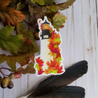 GLOSSY STICKER: Autumn Lighthouse Die Cut , Fall Lighthouse Sticker , Fall Lighthouse , Autumn Lighthouse , Lighthouse Sticker , Autumn