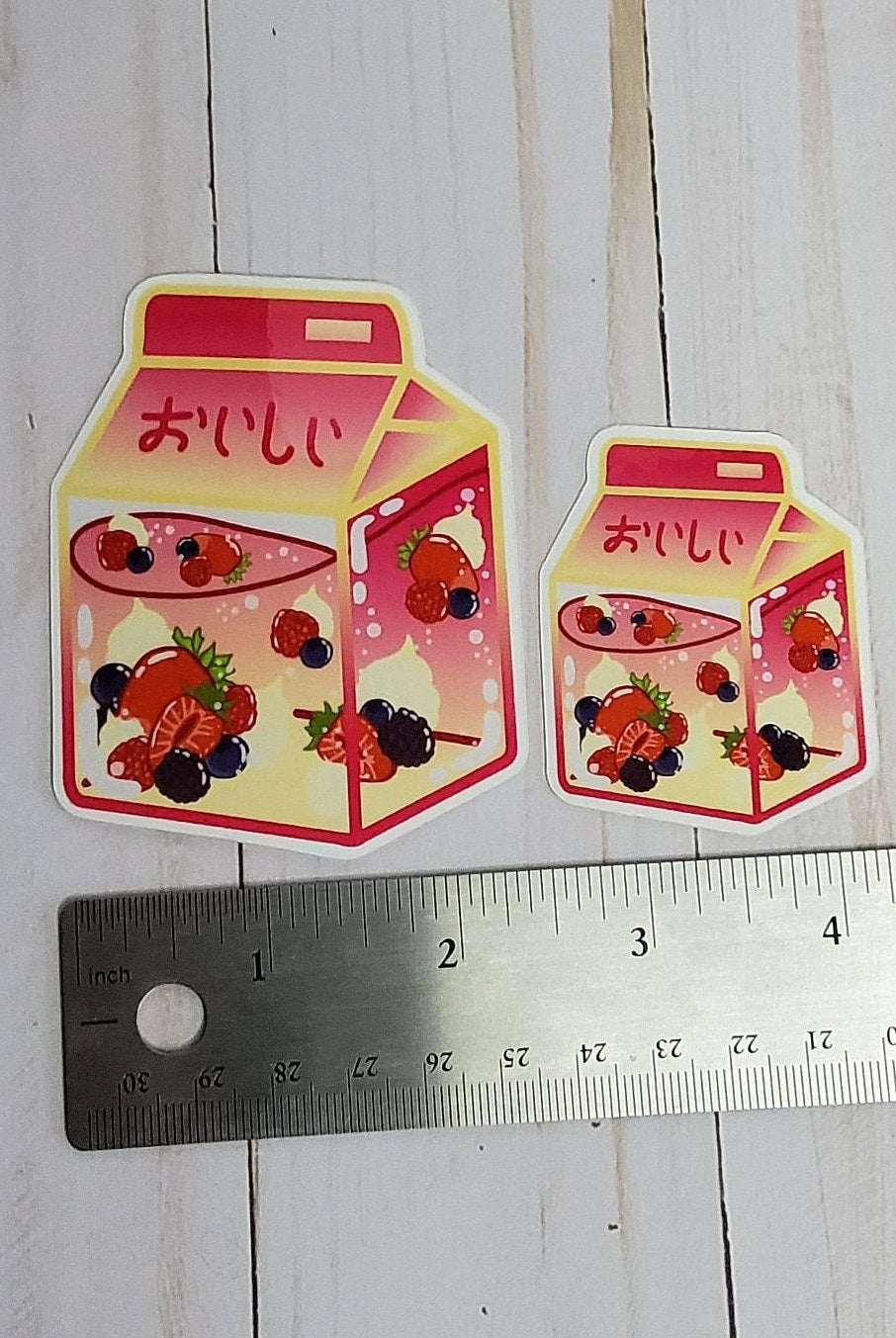 GLOSSY STICKER: Berries and Cream Milk Carton , Berries and Cream Milk Sticker , Berries and Cream Sticker , Berry Milk Sticker , Berries