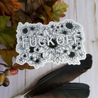 GLOSSY STICKER: Fuck Off Sticker , Floral Fuck Off Sticker , Profanity Sticker , Fuck Sticker , Eff Off Sticker , Sketchbook Sticker Sticker Acornandcrowstudio