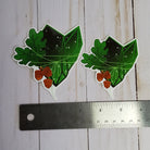 GLOSSY STICKER: Green Acorn and Oak Crystal , Green Crystal Sticker , Crystal Sticker , Witchy Crystal Sticker , Crystal Stickers , Acorns