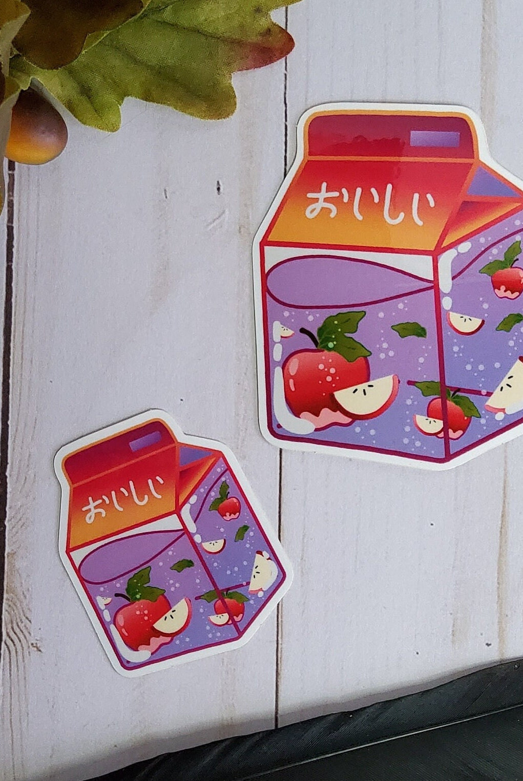 GLOSSY STICKER: Apple Milk Carton , Milk Carton Sticker , Apple Milk Carton , Apple Stickers , Fruit Stickers , Milk Sticker , Aesthetic